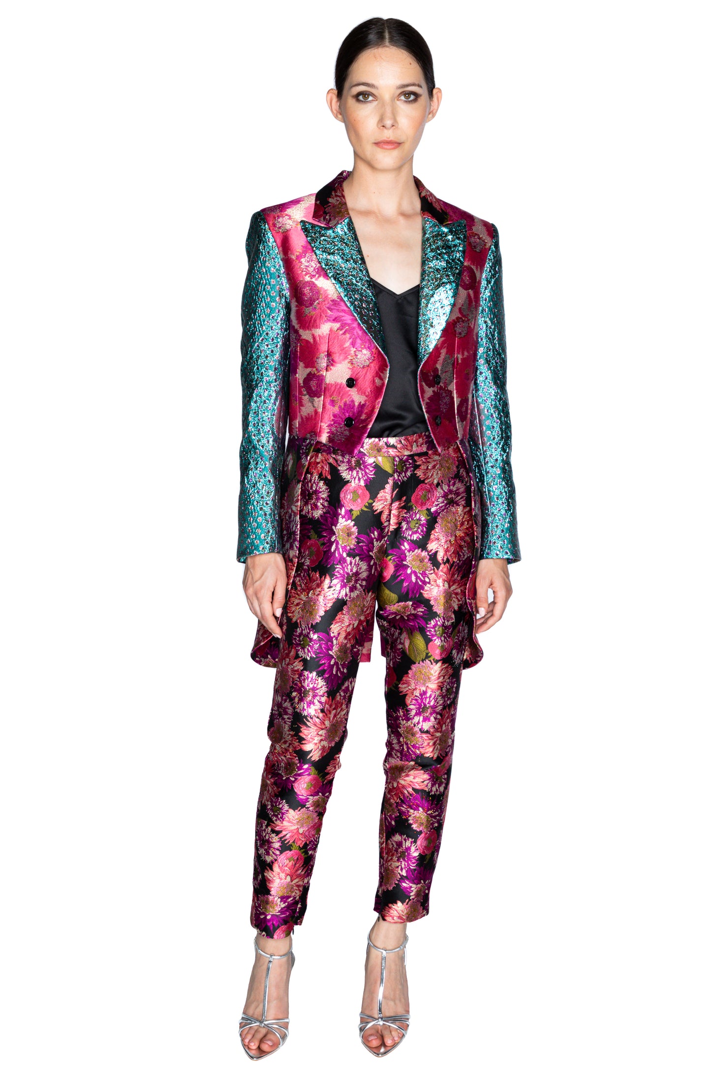 'PINK WISH JACQUARD' ANKLE ZIP PANT - - Libertine