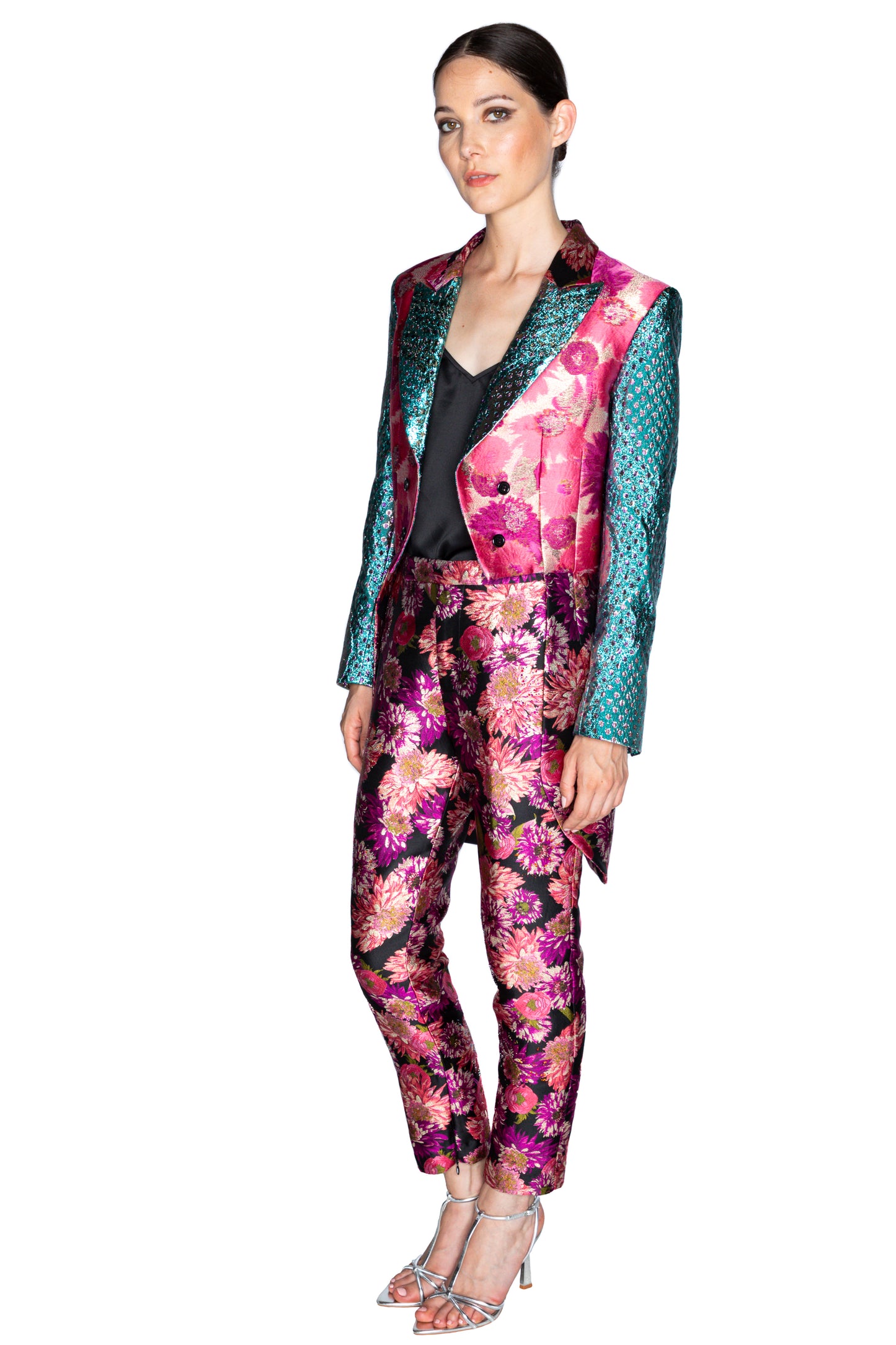 'PINK WISH JACQUARD' ANKLE ZIP PANT - - Libertine