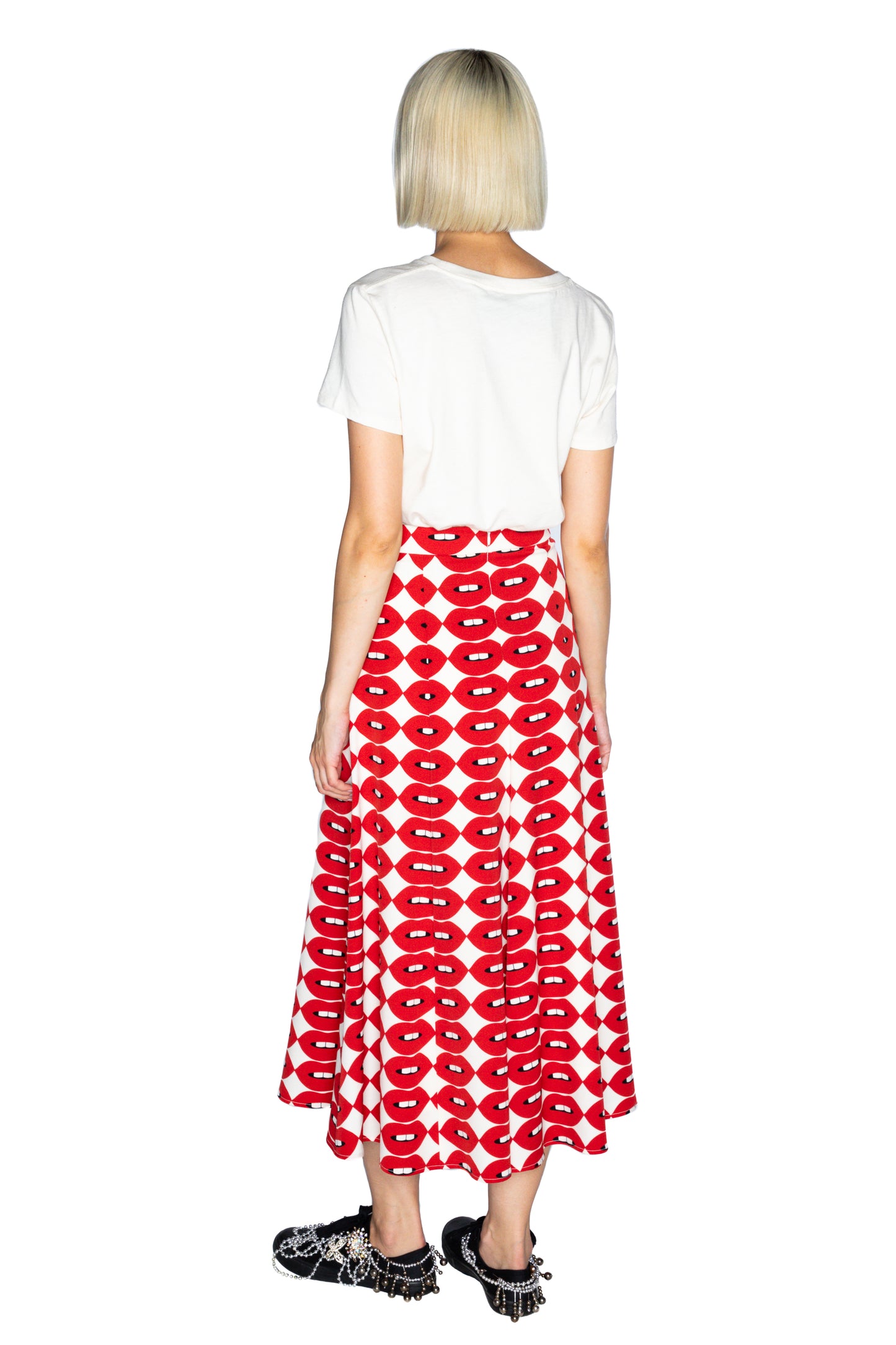 'FRENCH KISSING IN THE USA' TULIP SKIRT - - Libertine