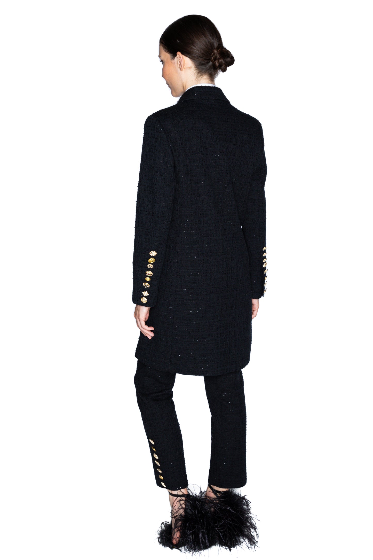 'BUTTON LUXE' MIDI LENGTH DOUBLE BREASTED COAT - - Libertine