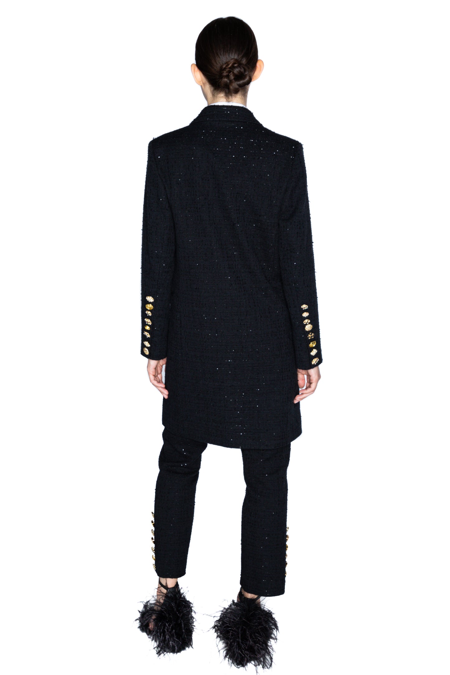 'BUTTON LUXE' MIDI LENGTH DOUBLE BREASTED COAT - - Libertine