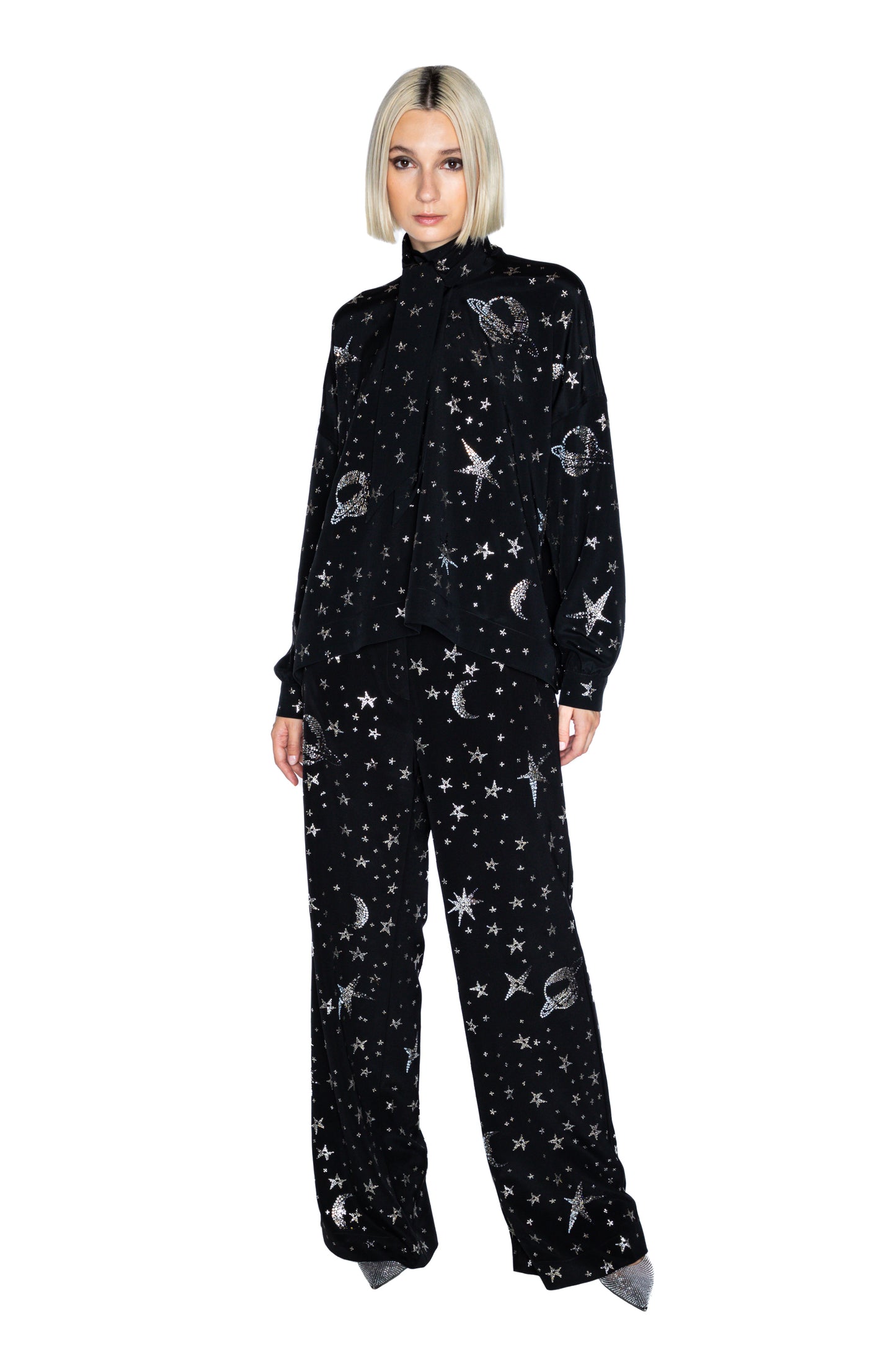 'HERE, THERE, AND EVERYWHERE' TIE BLOUSE - - Libertine