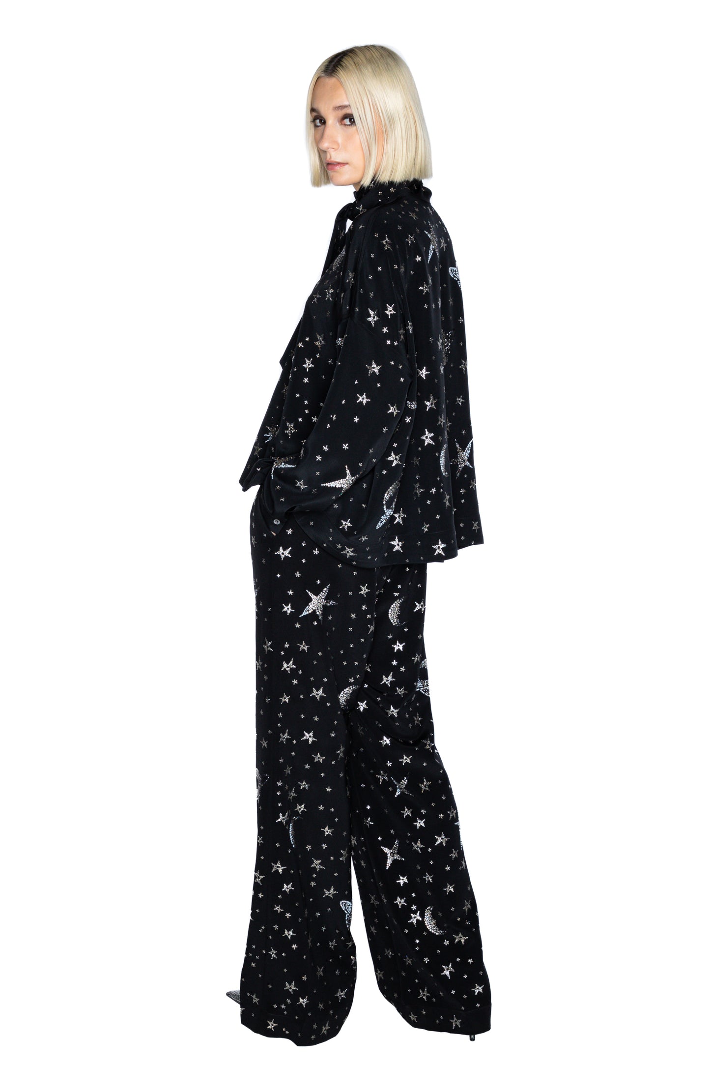 'HERE, THERE, AND EVERYWHERE' TIE BLOUSE - - Libertine