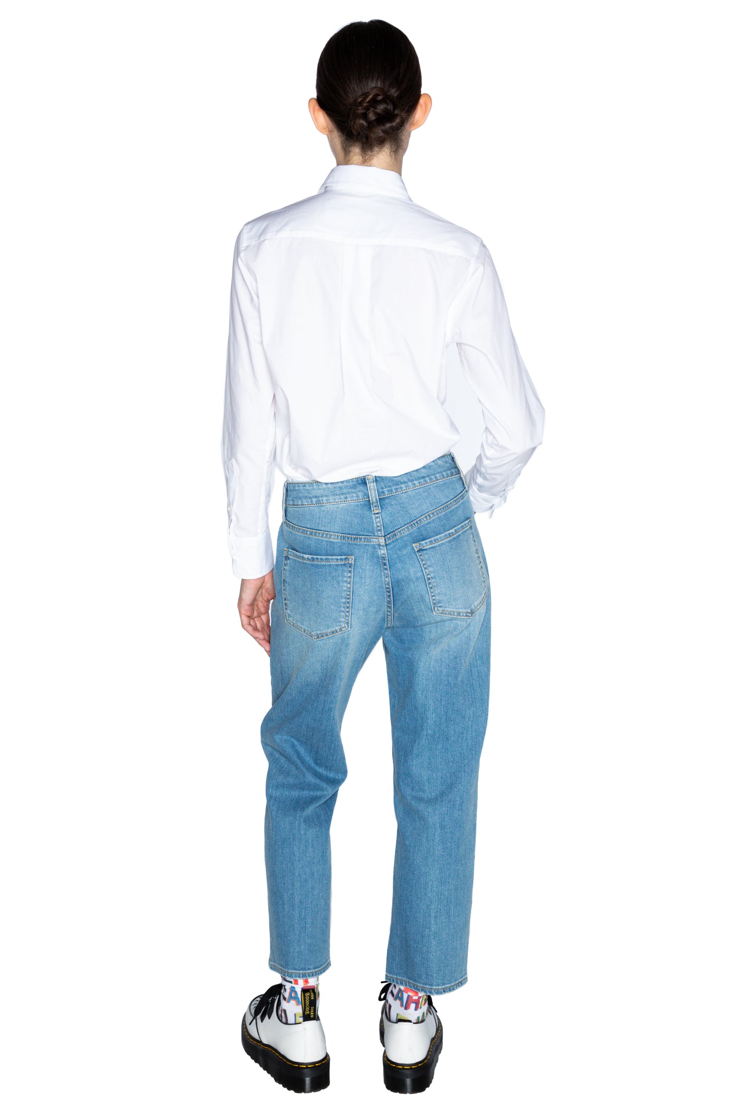 'CECIL BEATON BLUE CARNATION' CRYSTAL BOYFRIEND JEAN - PANTS - Libertine