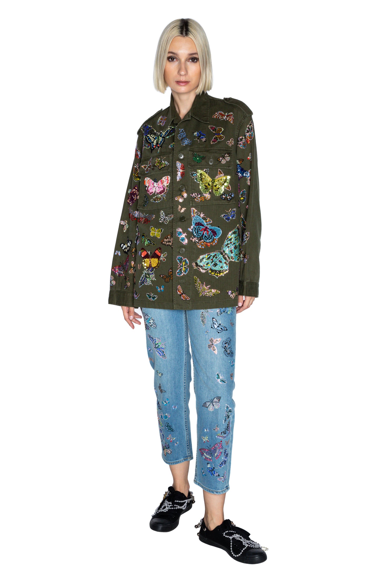 'Millions of Butterflies' Vintage French Military Jacket - - Libertine