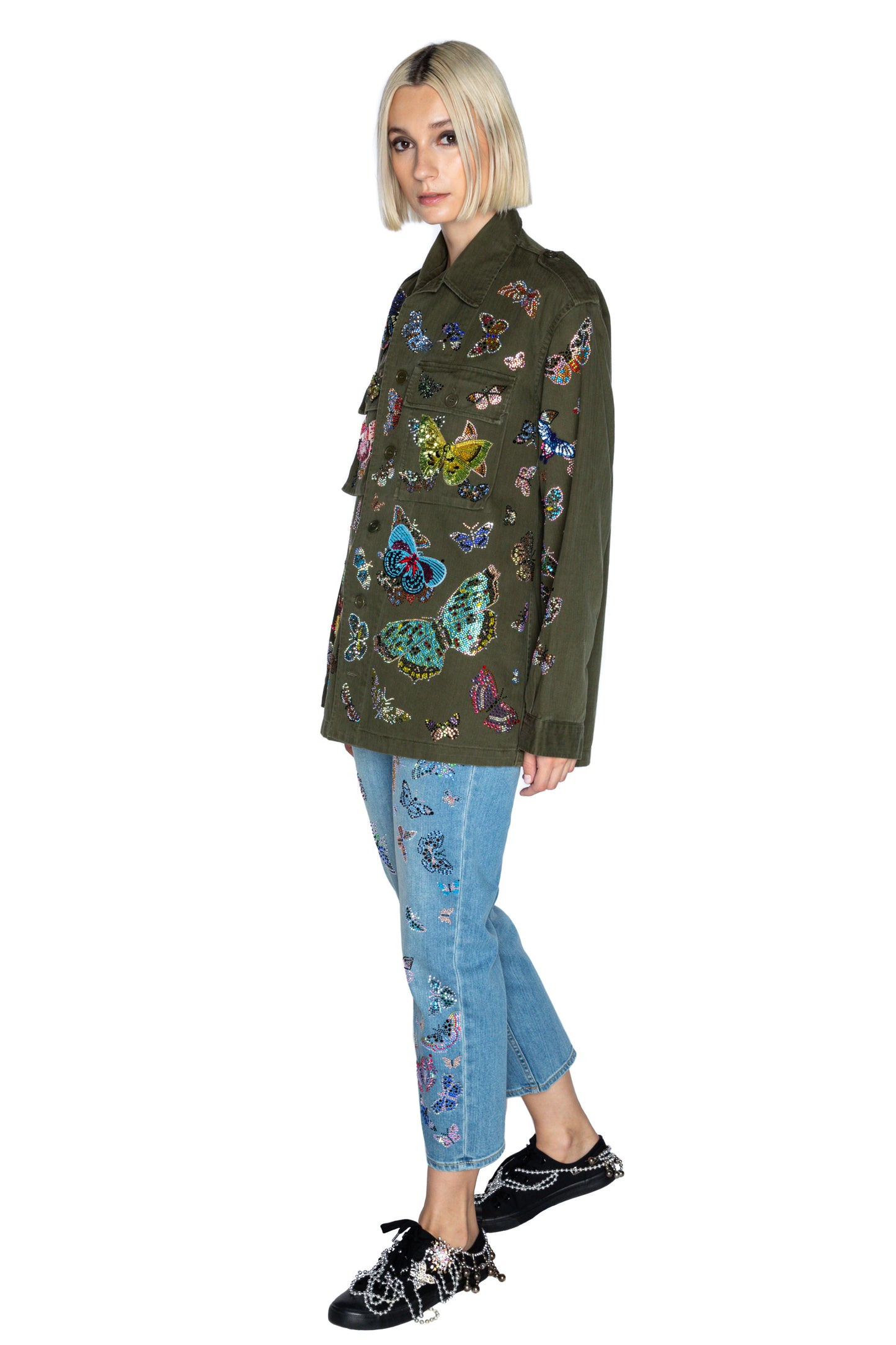 'Millions of Butterflies' Vintage French Military Jacket - - Libertine