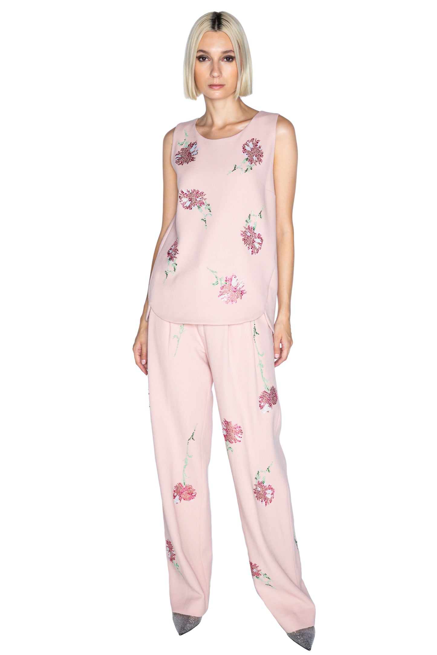 'CECIL BEATON PINK CARNATION' PLEATED PANT - - Libertine