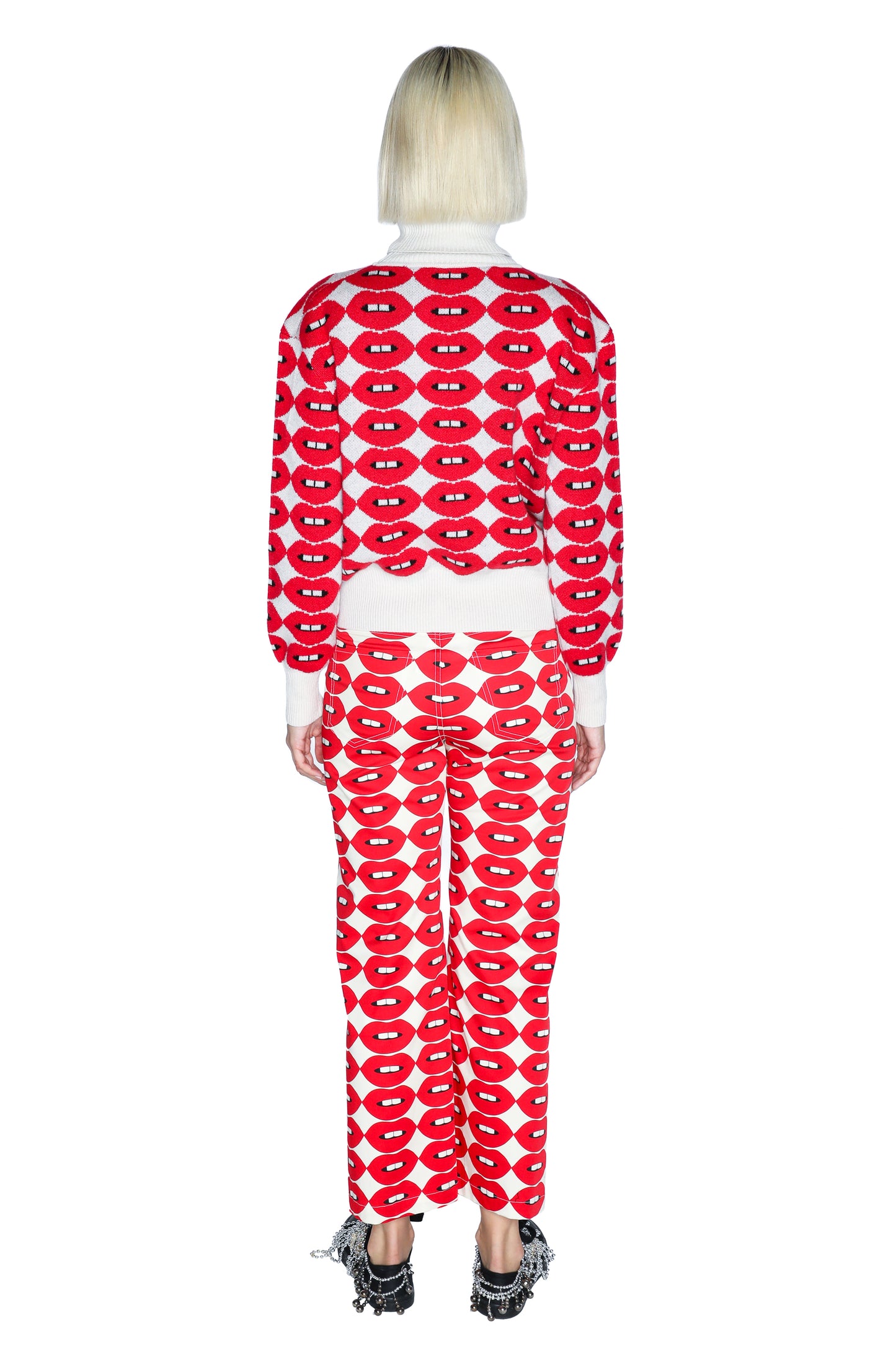 'FRENCH KISSING IN THE USA' CROPPED WIDE LEG PANT - - Libertine