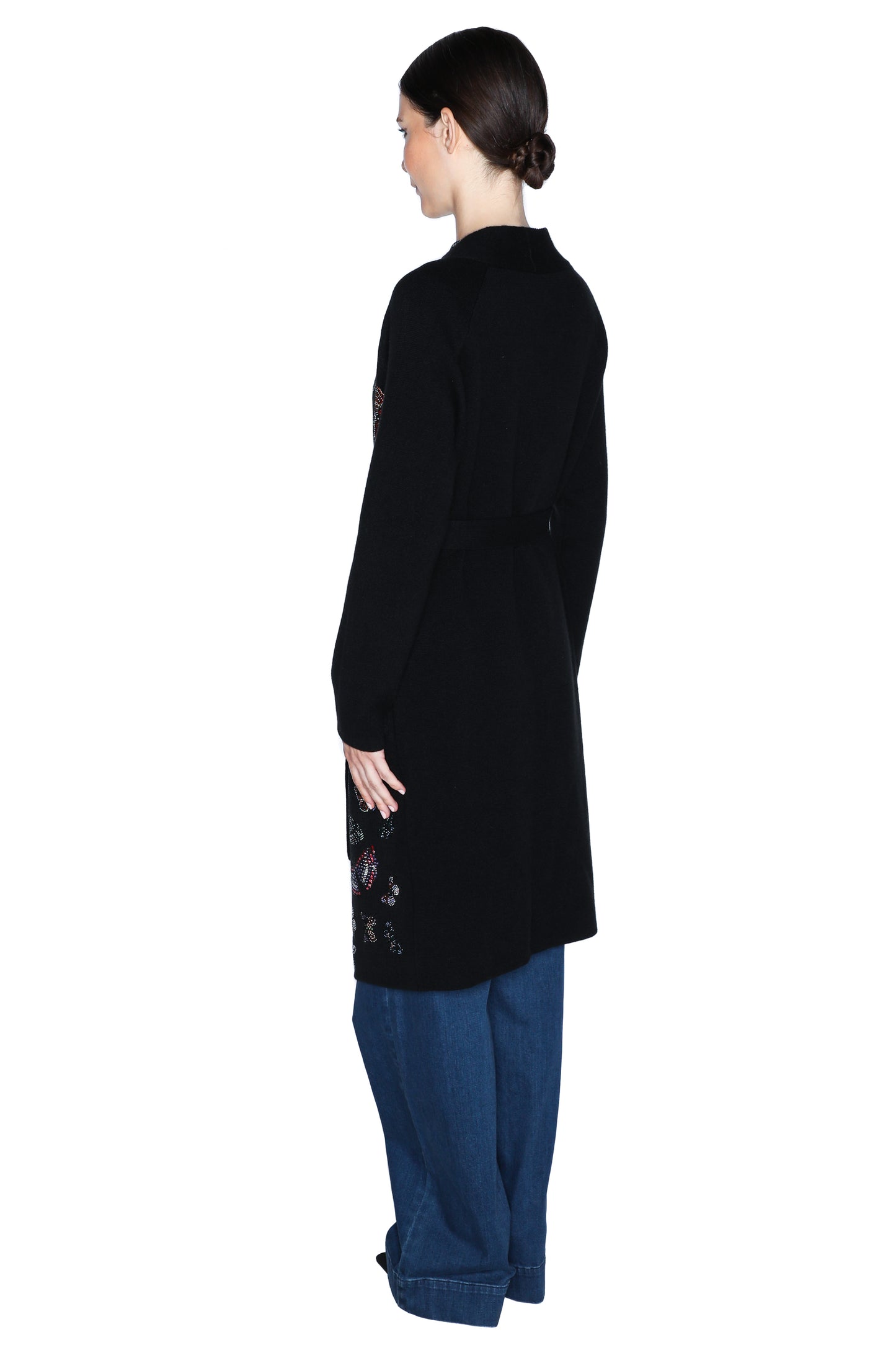 'MILLIONS OF BUTTERFLIES' SLIM BELTED CARDIGAN - - Libertine