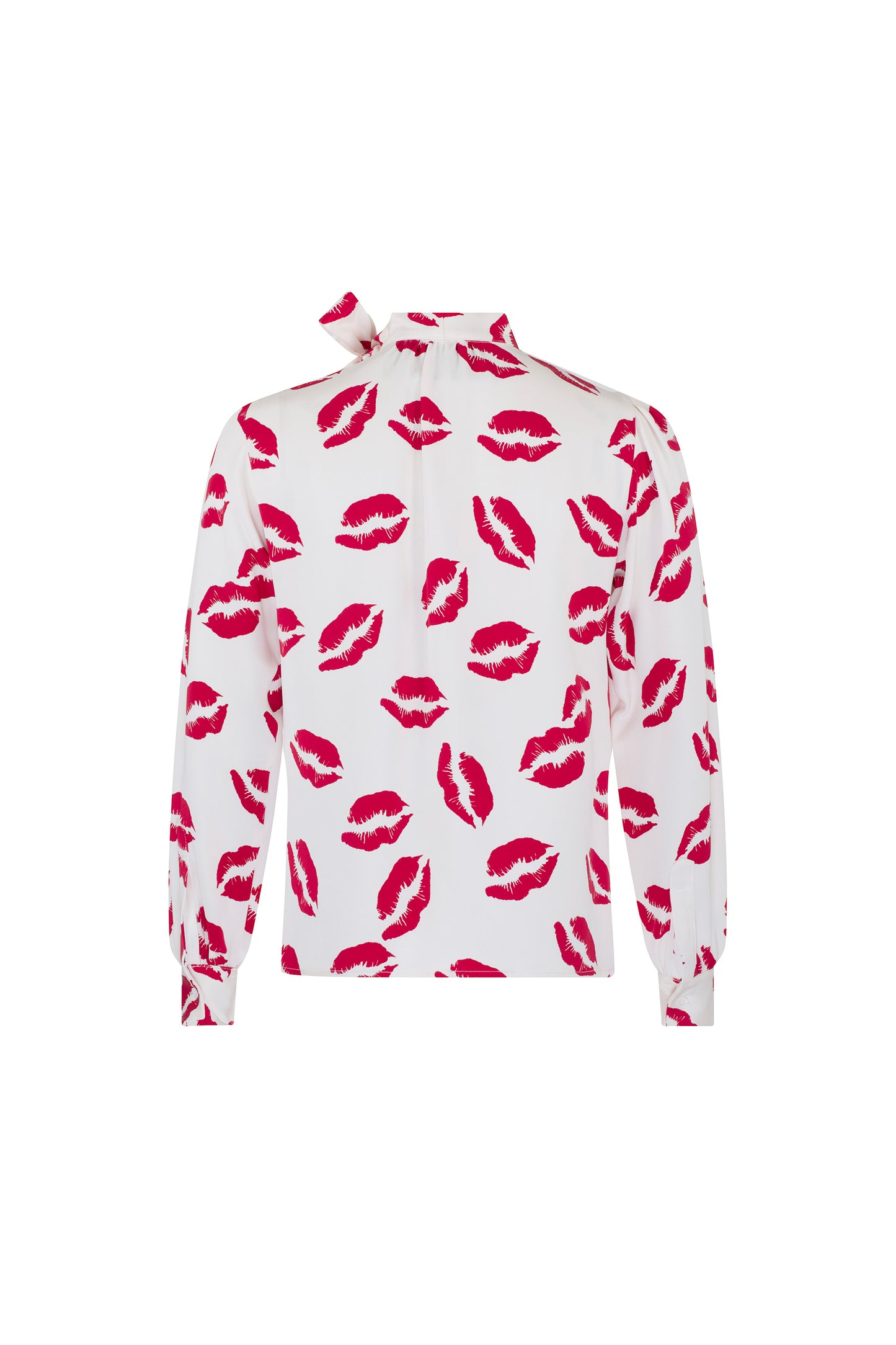 'BISOU' PRINT TIE COLLAR BLOUSE - TOPS - Libertine
