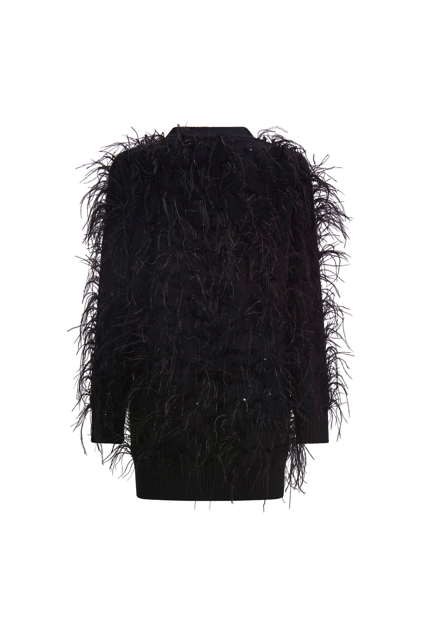 'WHAM BAM' BLACK FEATHERY CARDIGAN - - Libertine