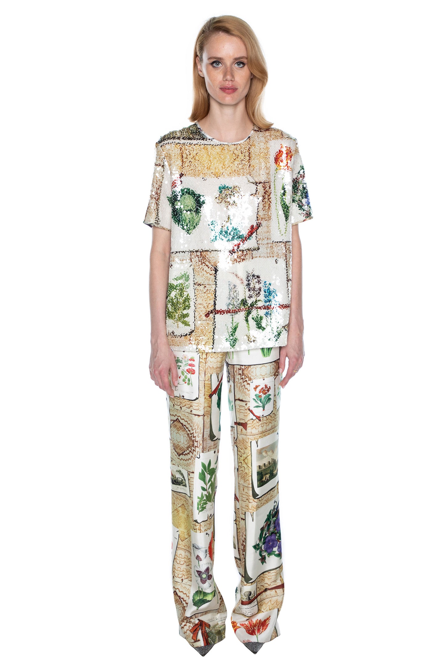 SEQUIN 'COLEFAX' SHORT SLEEVE BLOUSE - - Libertine