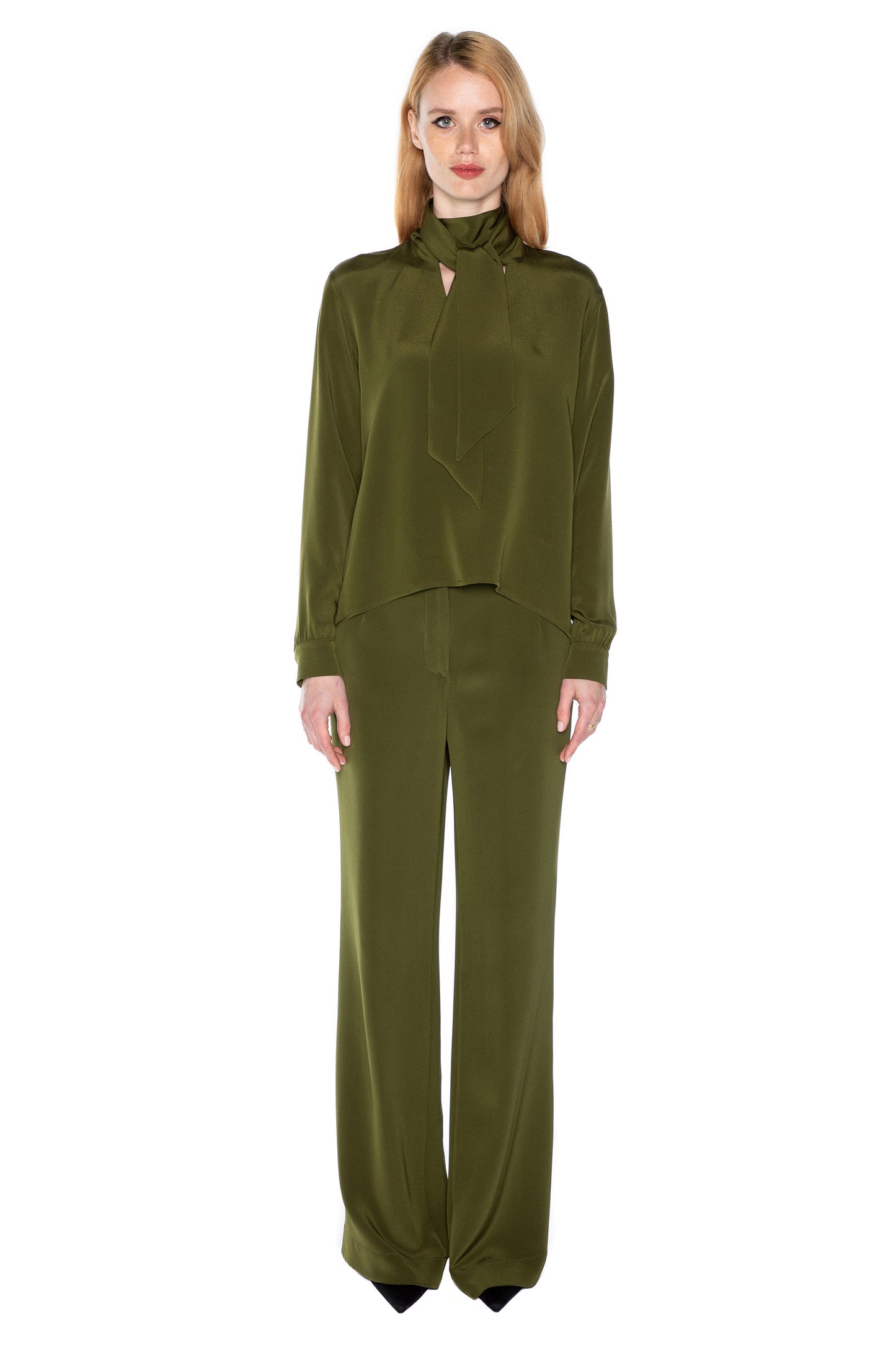 'CALIFORNIA SAGE' SLIM KEITH TIE BLOUSE - - Libertine