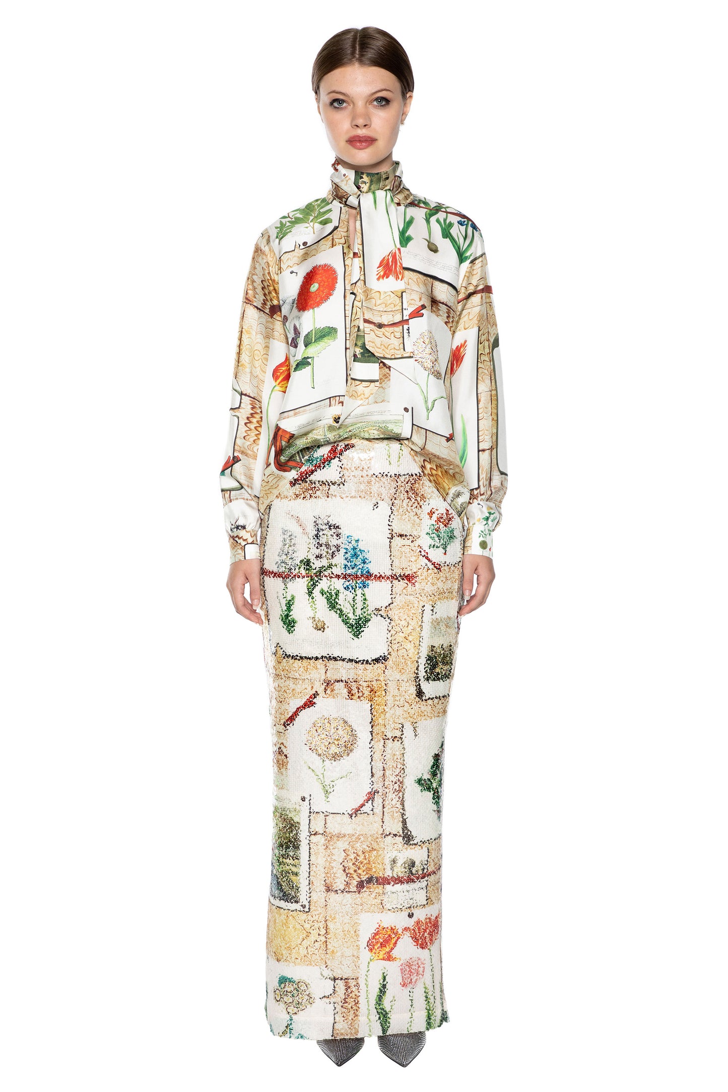 'COLEFAX' SLIM KEITH TIE BLOUSE - - Libertine