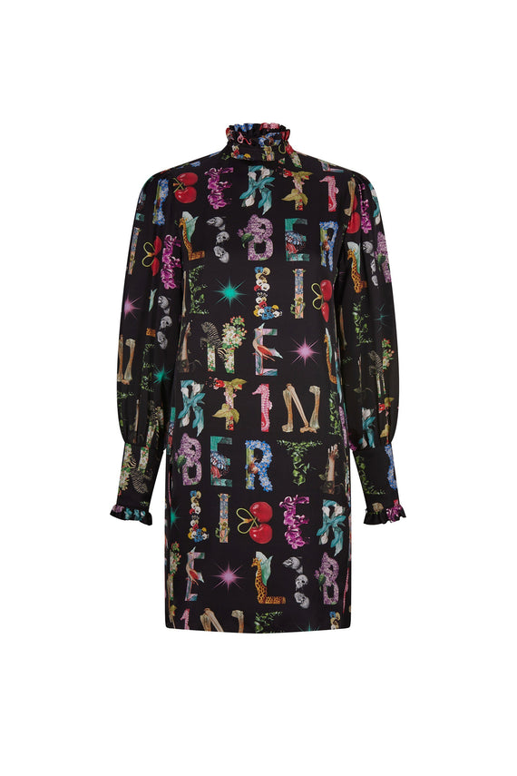 'DECO LETTERS' MOCK NECK DRESS - - Libertine - Main image