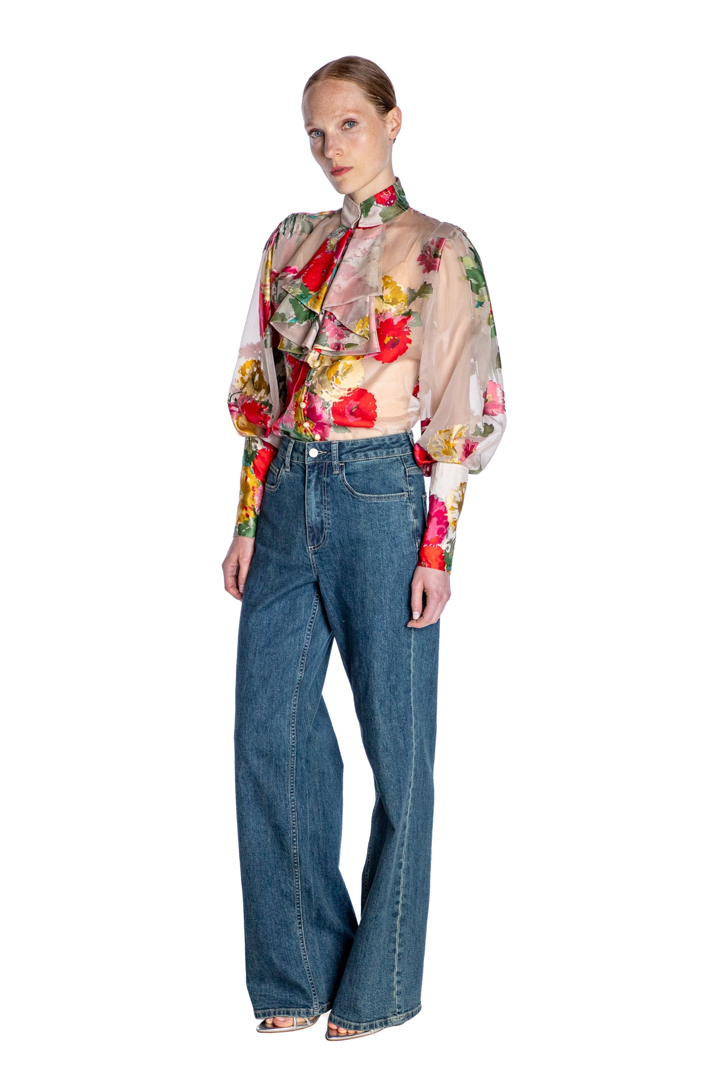 'PAT NIXON' BISHOP SLEEVE BLOUSE - - Libertine