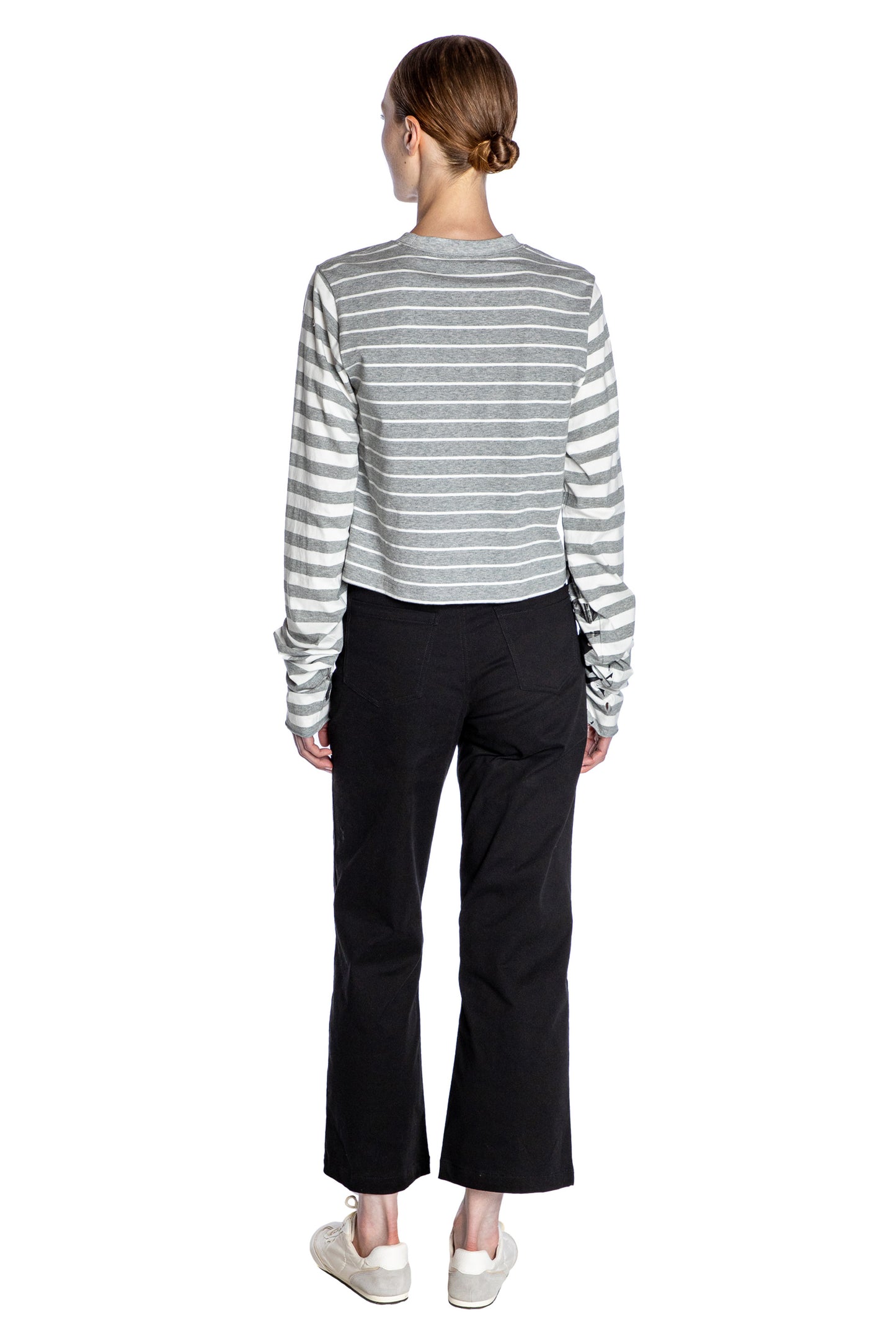 'LIBERTINE GOTHIC SILK SCREEN' GREY WHITE LONGEST SLEEVE T SHIRT - - Libertine