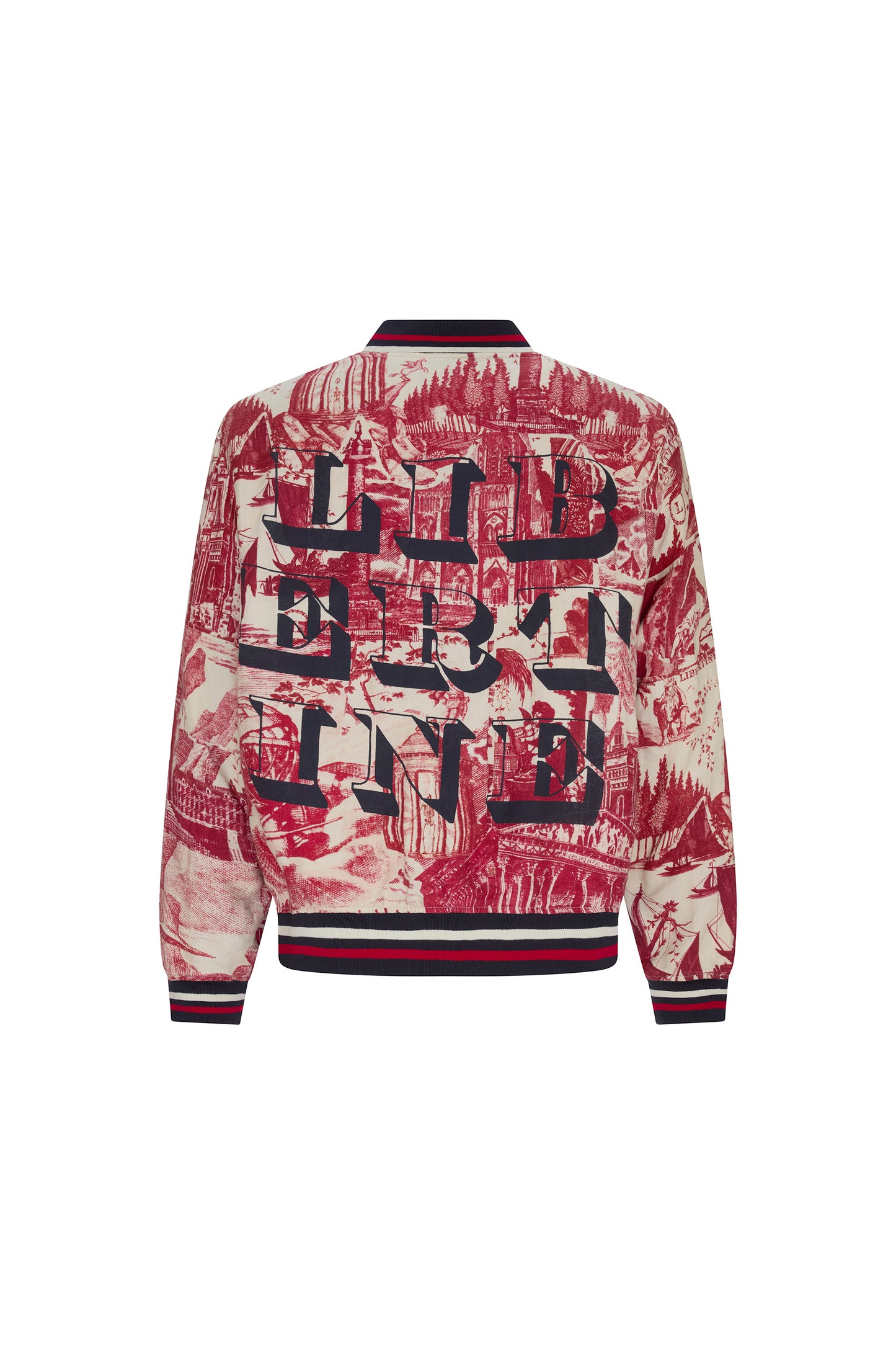 'Toile De Nantes' Bomber Jacket with Silk Screen Mélange - Men's Jackets & Coats - Libertine