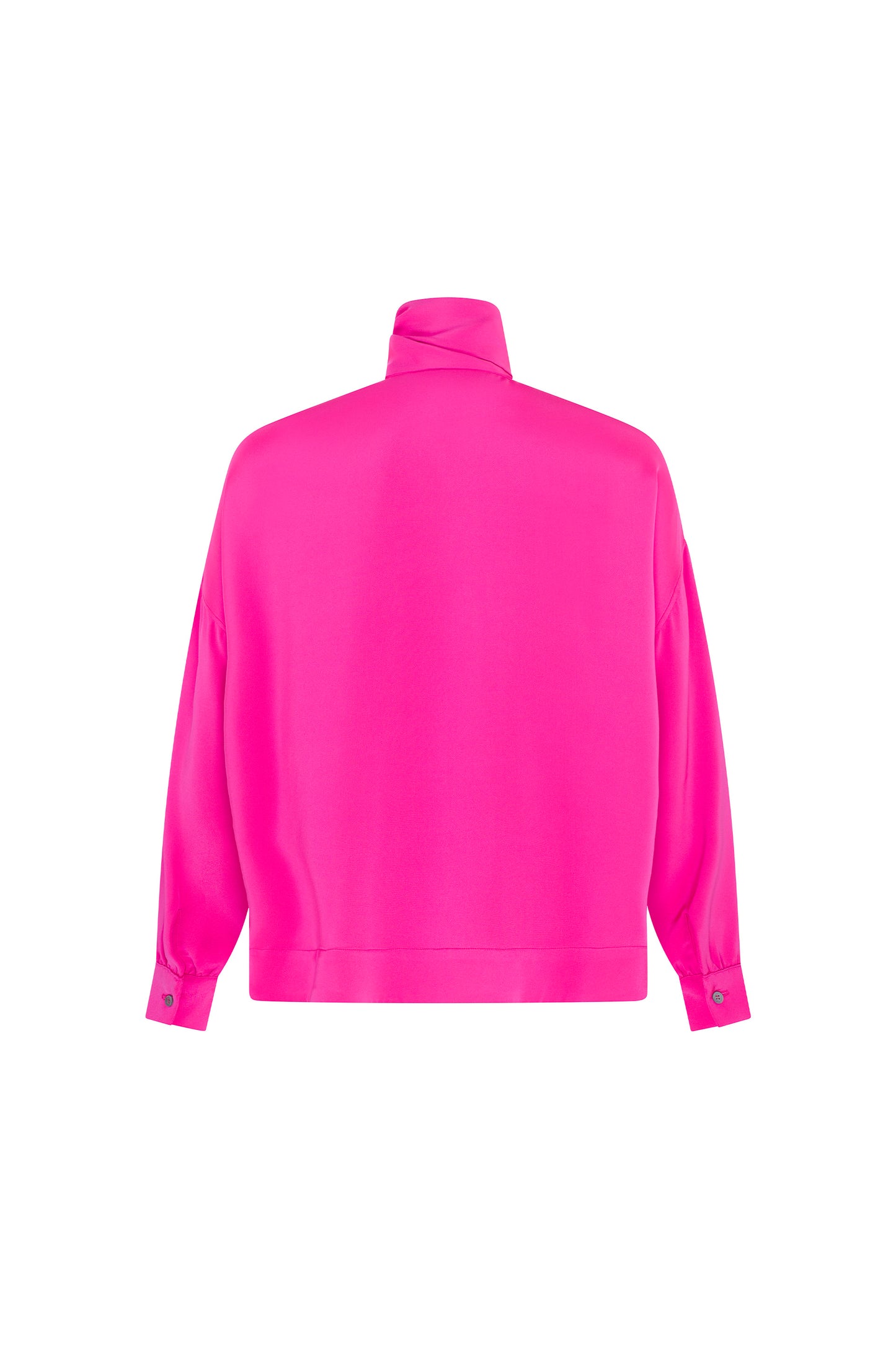 'OVERSATURATED SILKS' PINK TIE BLOUSE - TOPS - Libertine