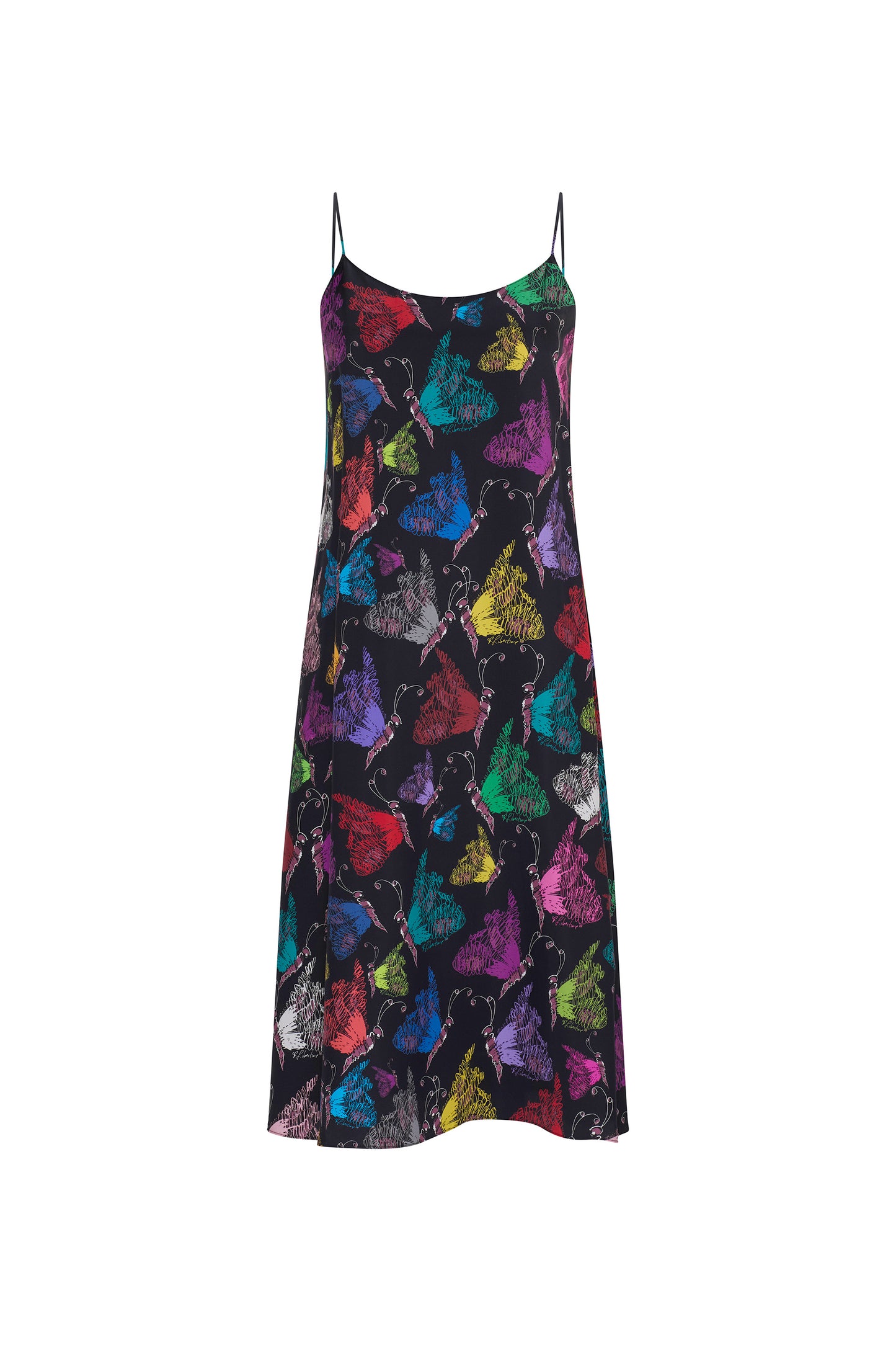 'MILLE PAPILLONS' STRAIGHT SLIP DRESS - DRESSES - Libertine