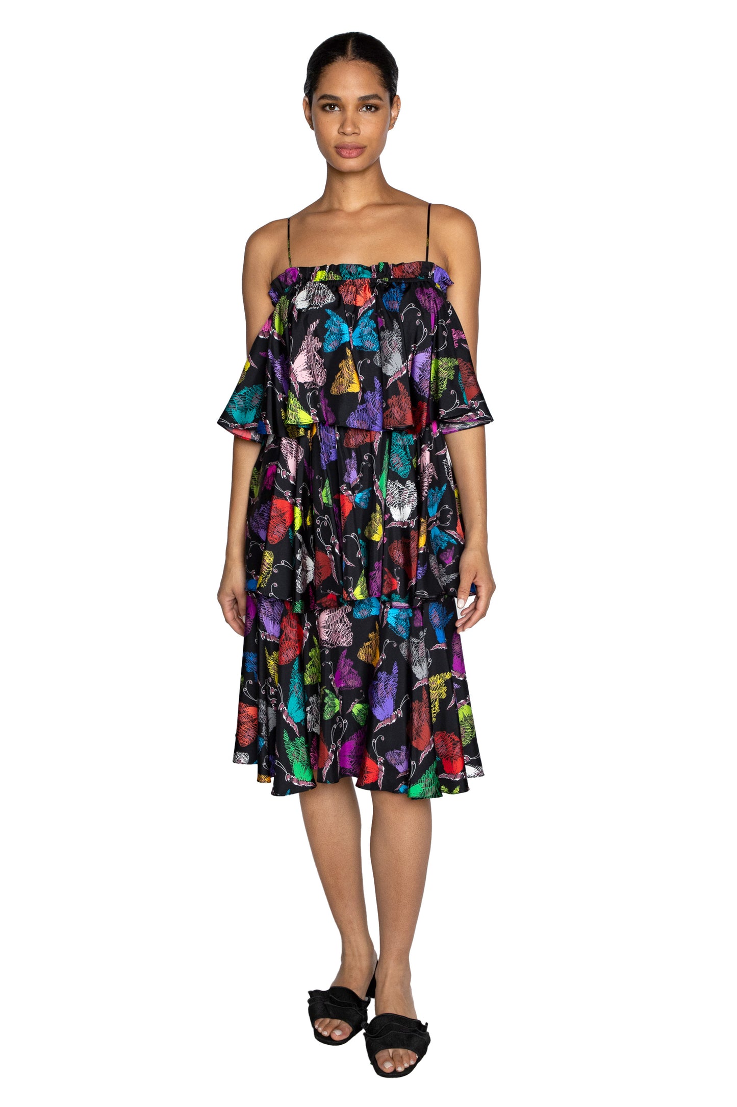 'MILLE PAPILLONS' CONVERTIBLE RUFFLE DRESS - DRESSES - Libertine