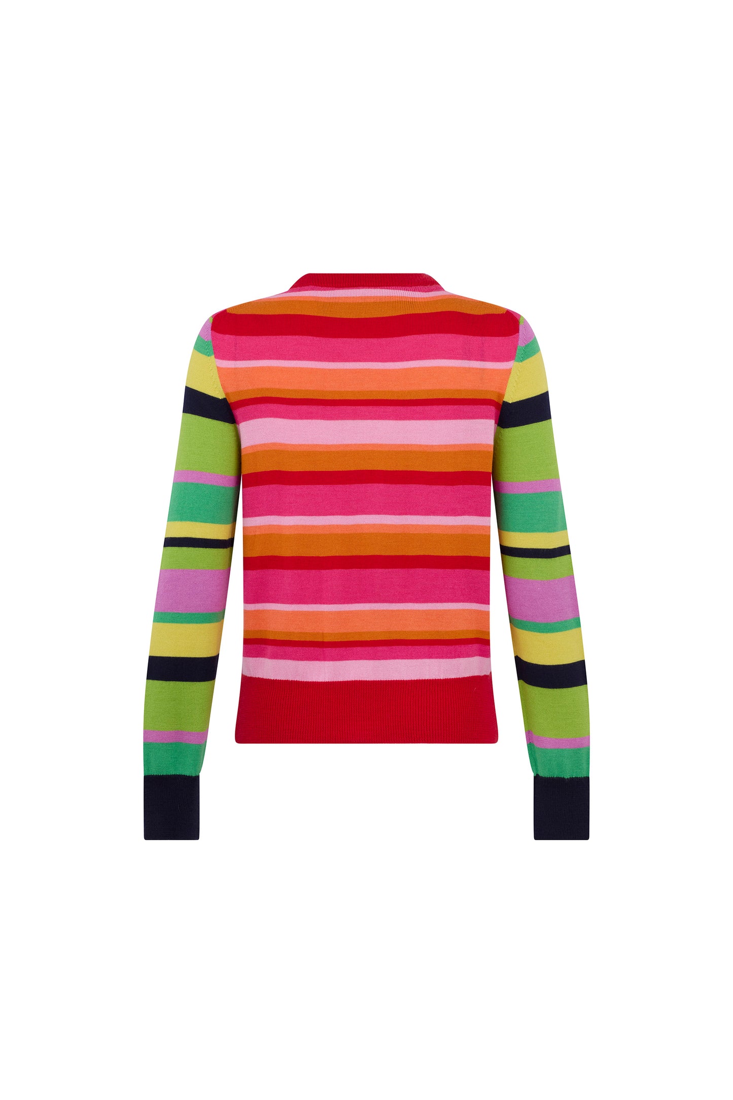 'Butterfly' Wild Stripes Shrunken Pullover Sweater - - Libertine