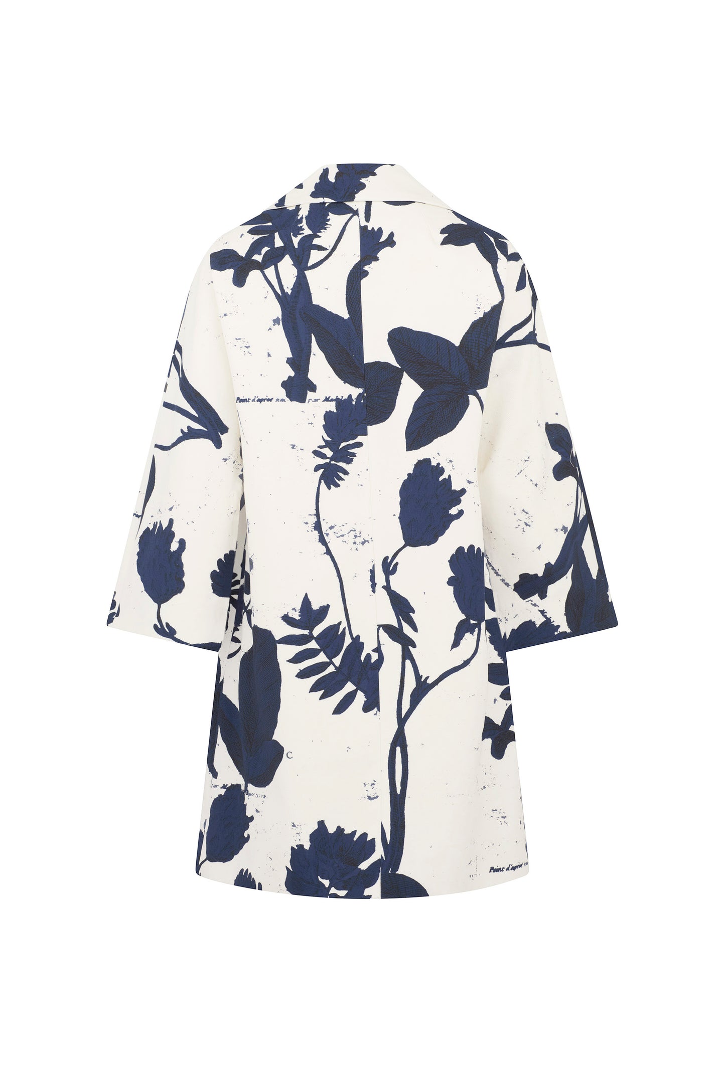 'Cyanotypes' Notched Lapel Coat - - Libertine