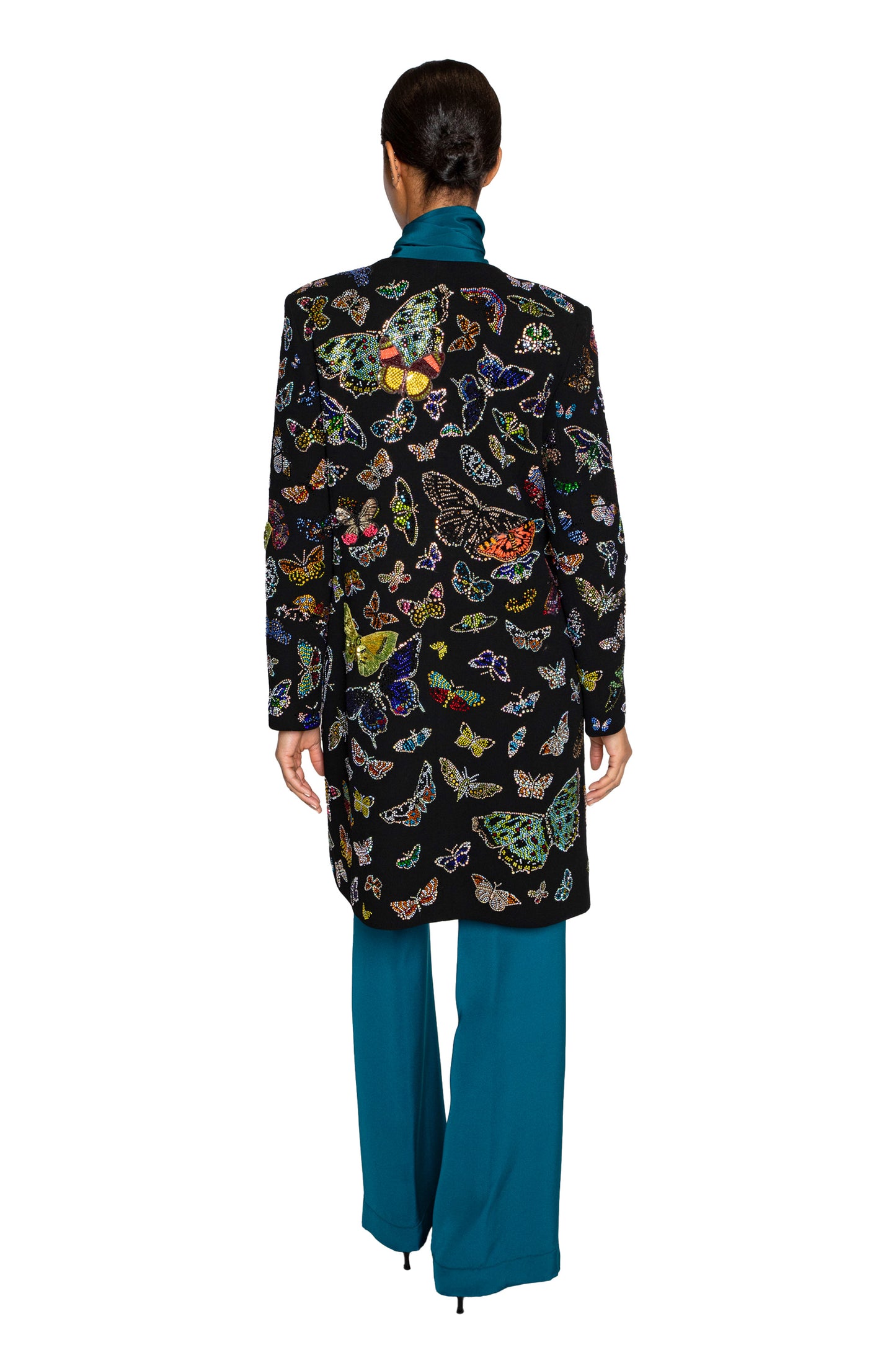 'Millions of Butterflies' Classic Collarless Coat - - Libertine