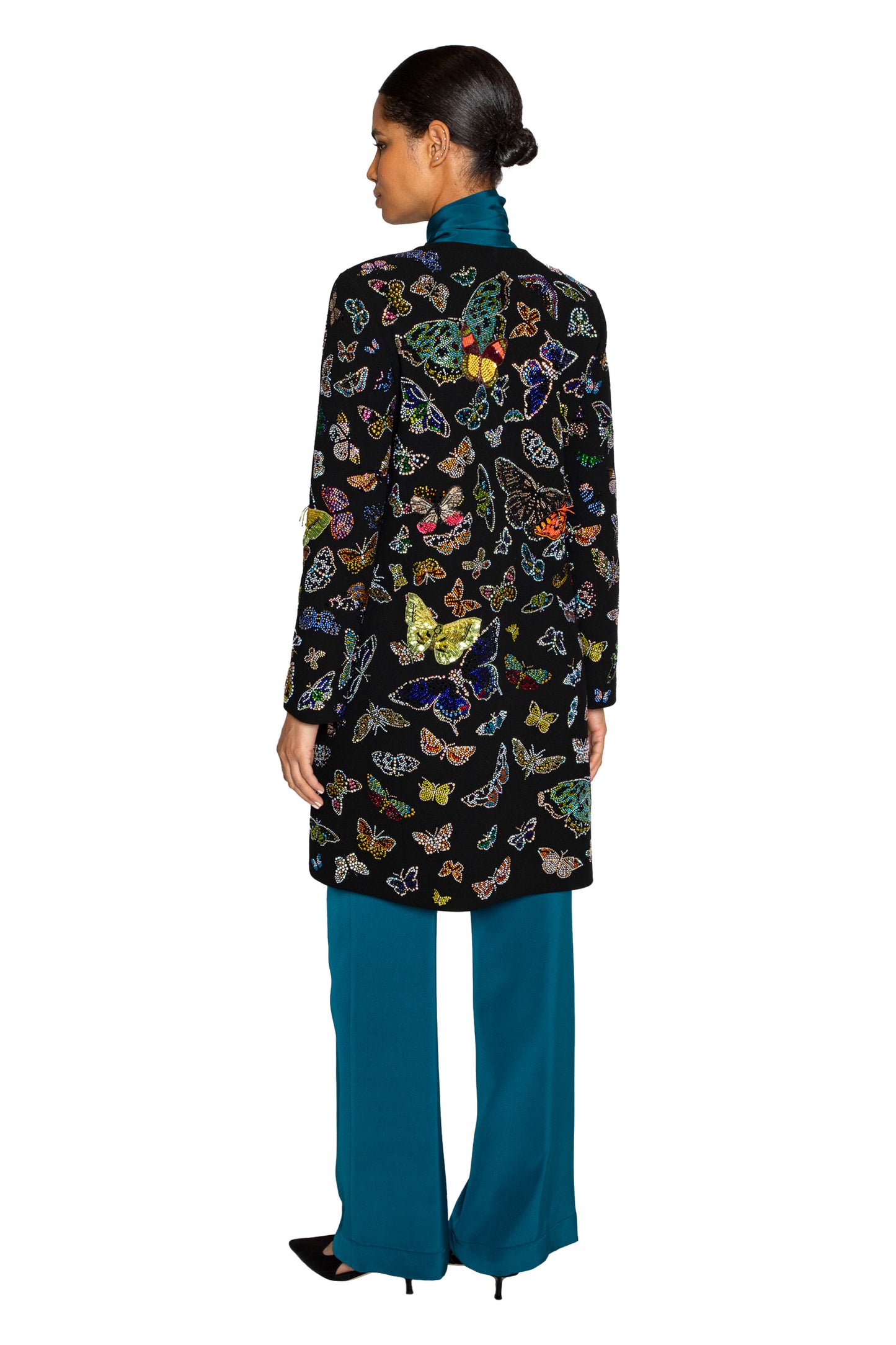 'Millions of Butterflies' Classic Collarless Coat - - Libertine