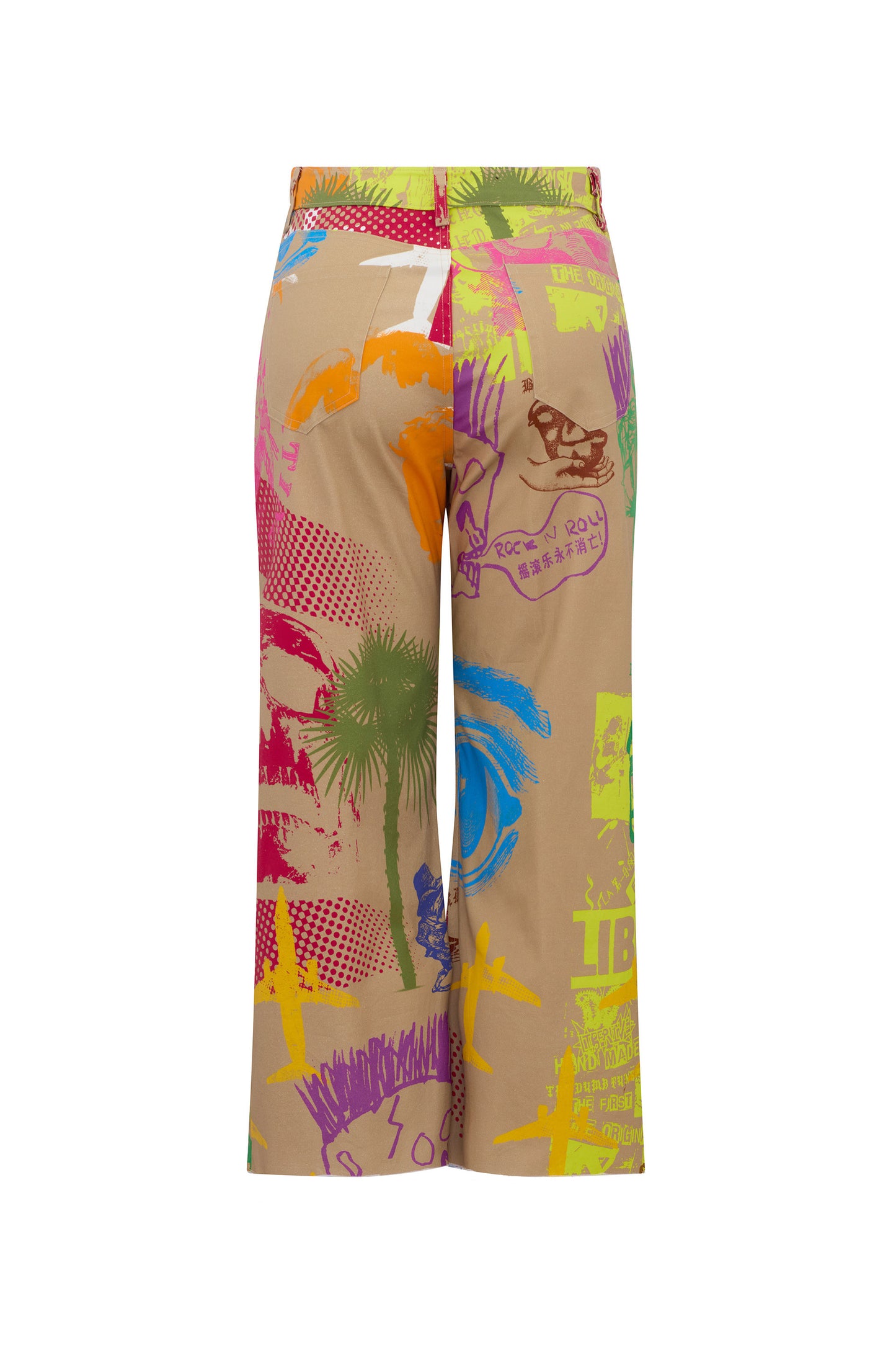 'LIBERTINE SILK SCREENS' CROPPED WIDE LEG PANT - - Libertine