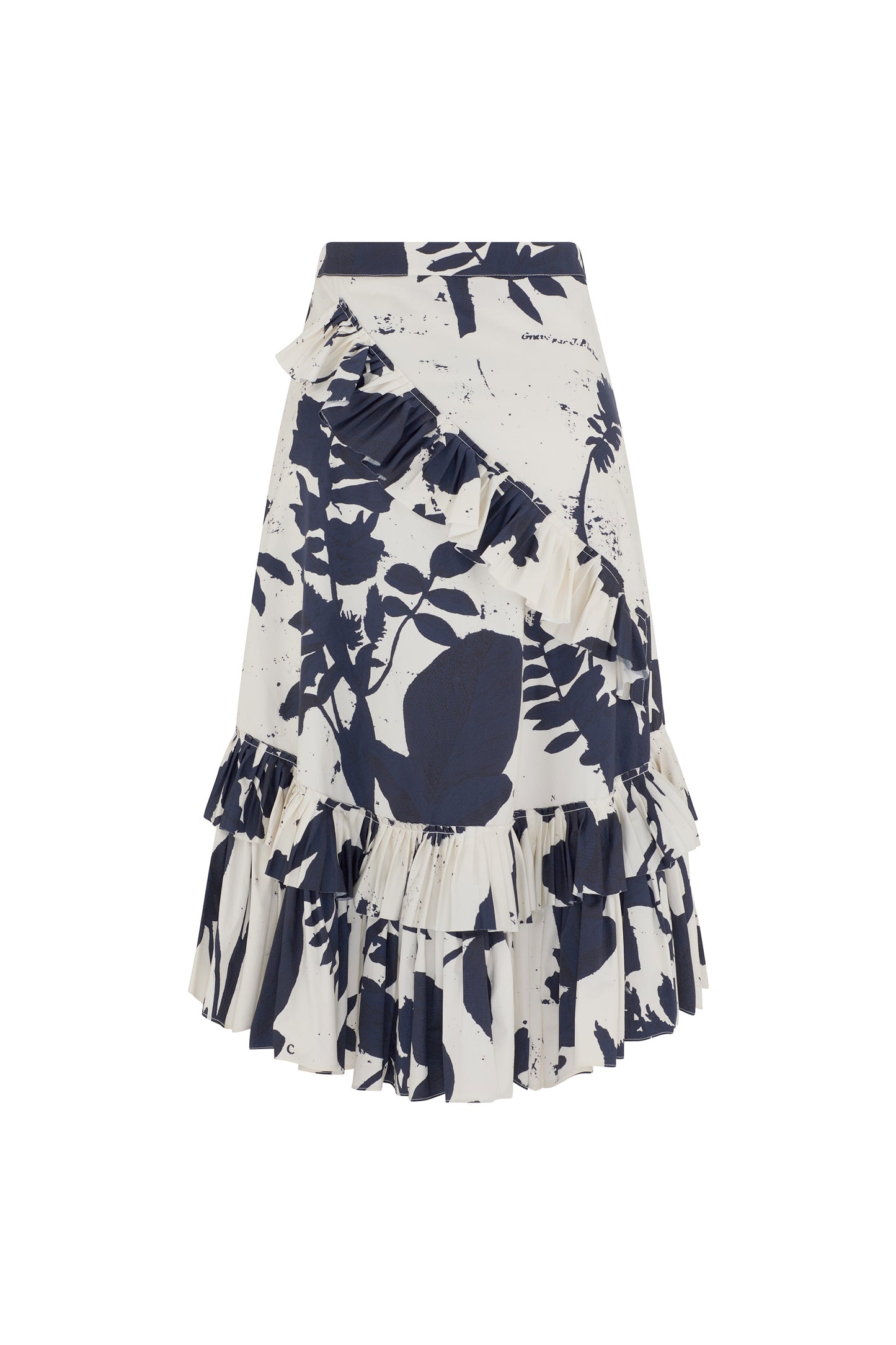 'CYANOTYPES' SUMMER RUFFLED SKIRT - - Libertine