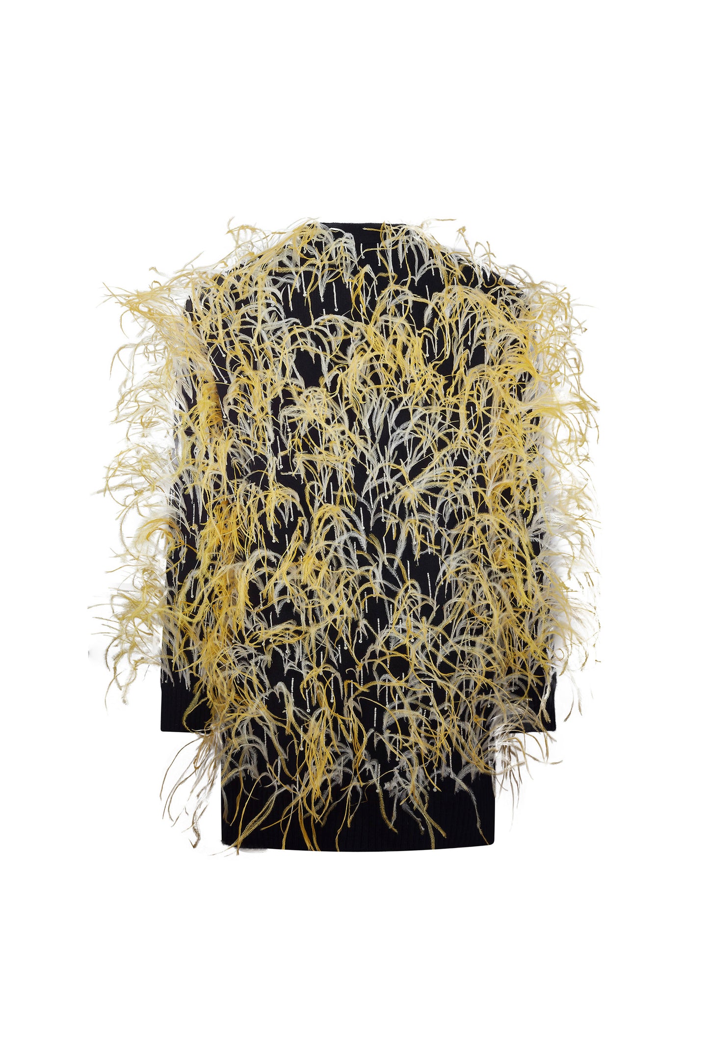 'WHAM BAM' YELLOW FEATHERY CARDIGAN - - Libertine