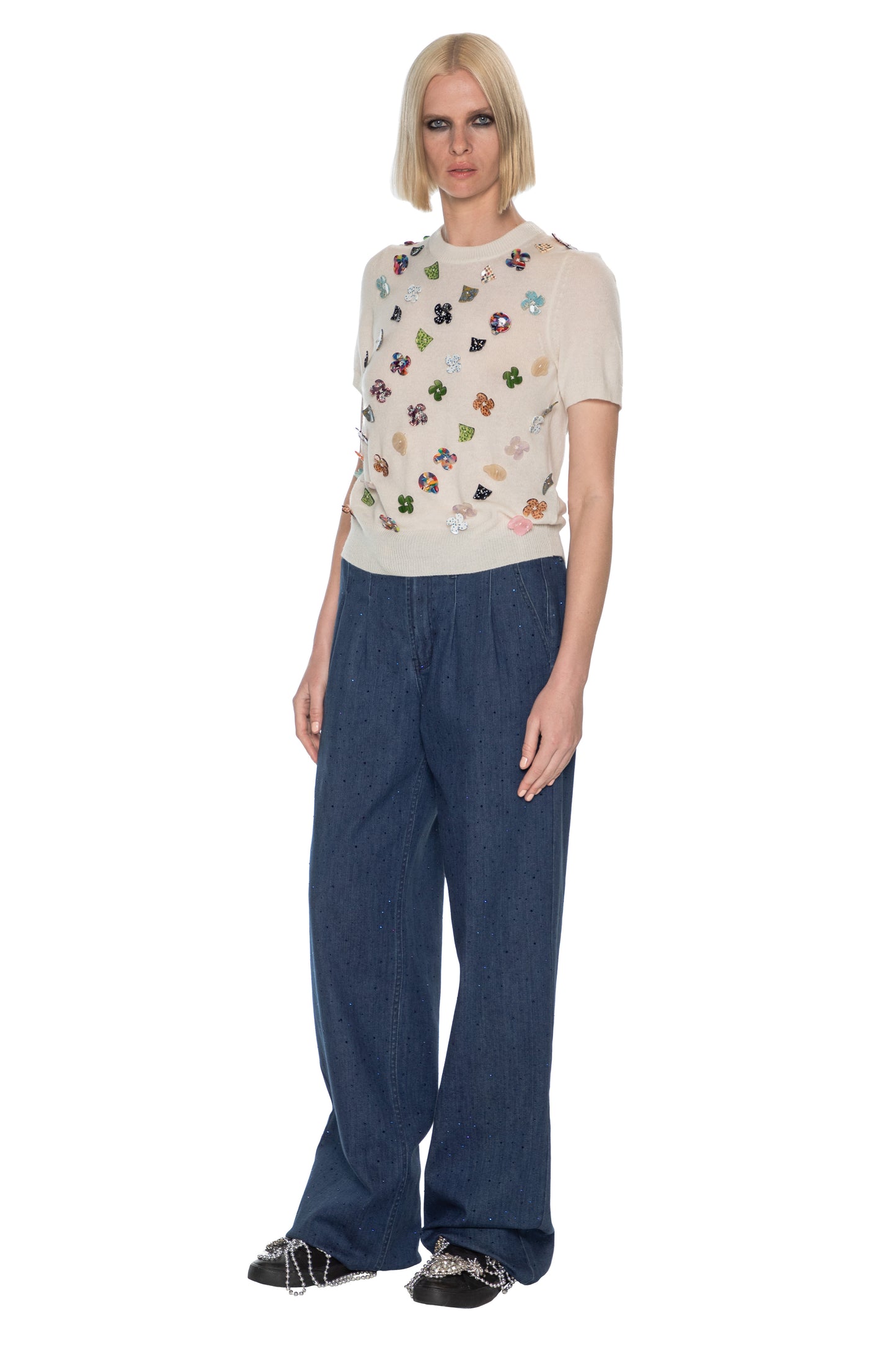 'BUTTON TOWN' SHORT SLEEVE PULLOVER - Women's Knits - Libertine