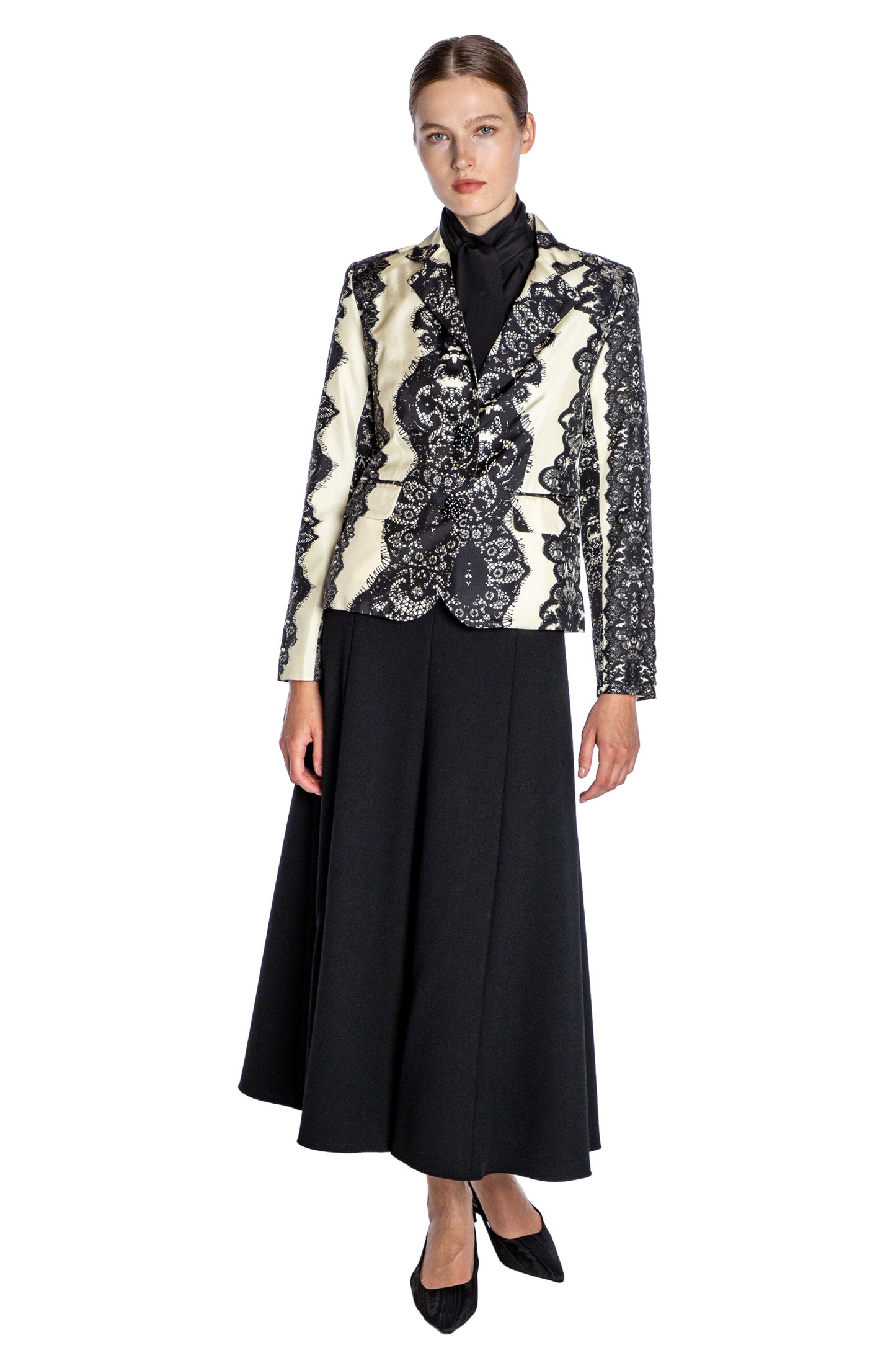 'VENETIAN LACE' L/S SHORT JACKET WITH CRYSTALS - - Libertine