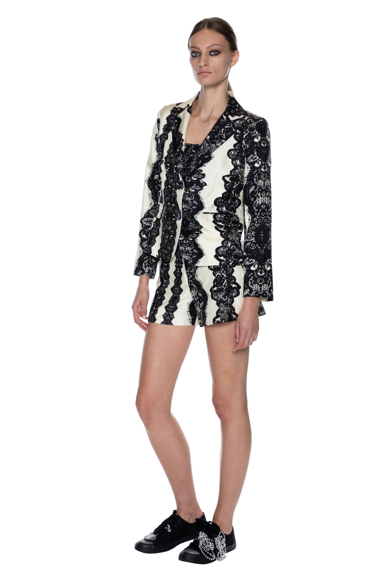 'VENETIAN LACE' L/S SHORT JACKET WITH CRYSTALS - - Libertine