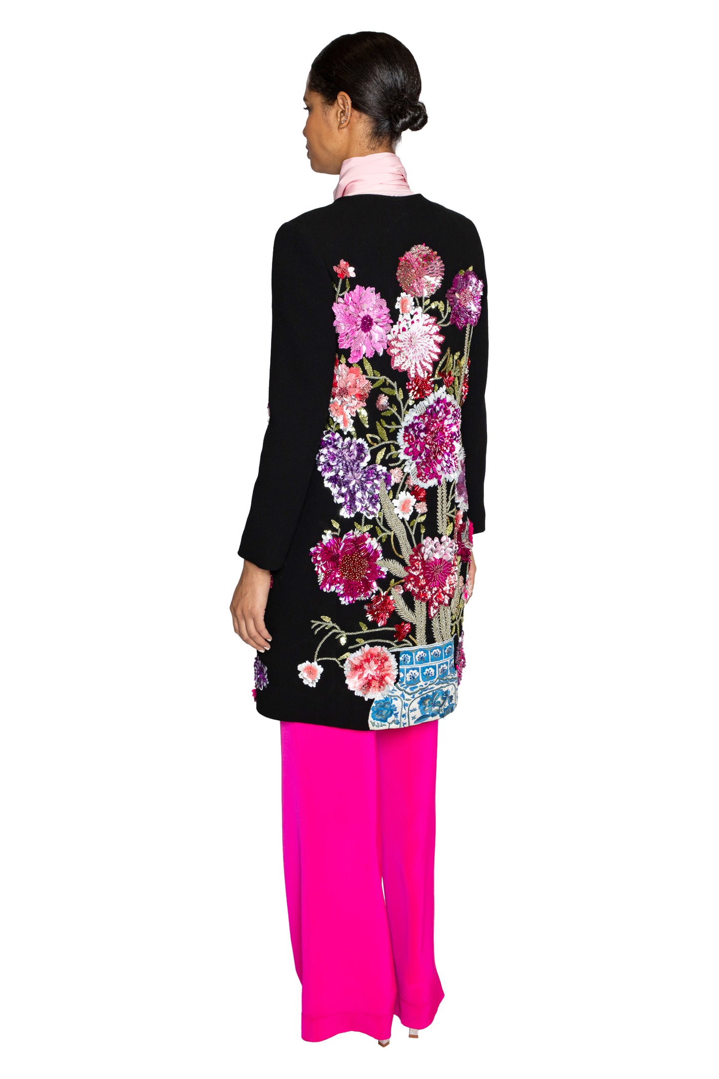'PINK GARDEN' CLASSIC COLLARLESS COAT - - Libertine