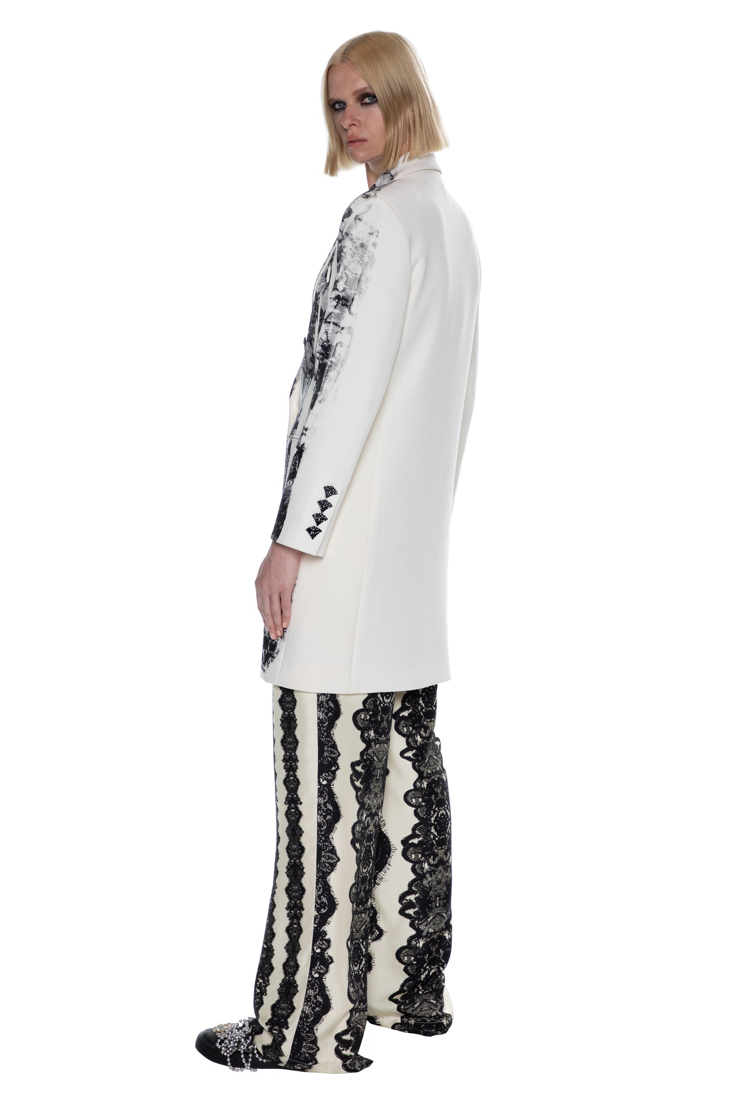 'VENETIAN LACE' DOUBLE BREASTED COAT - - Libertine