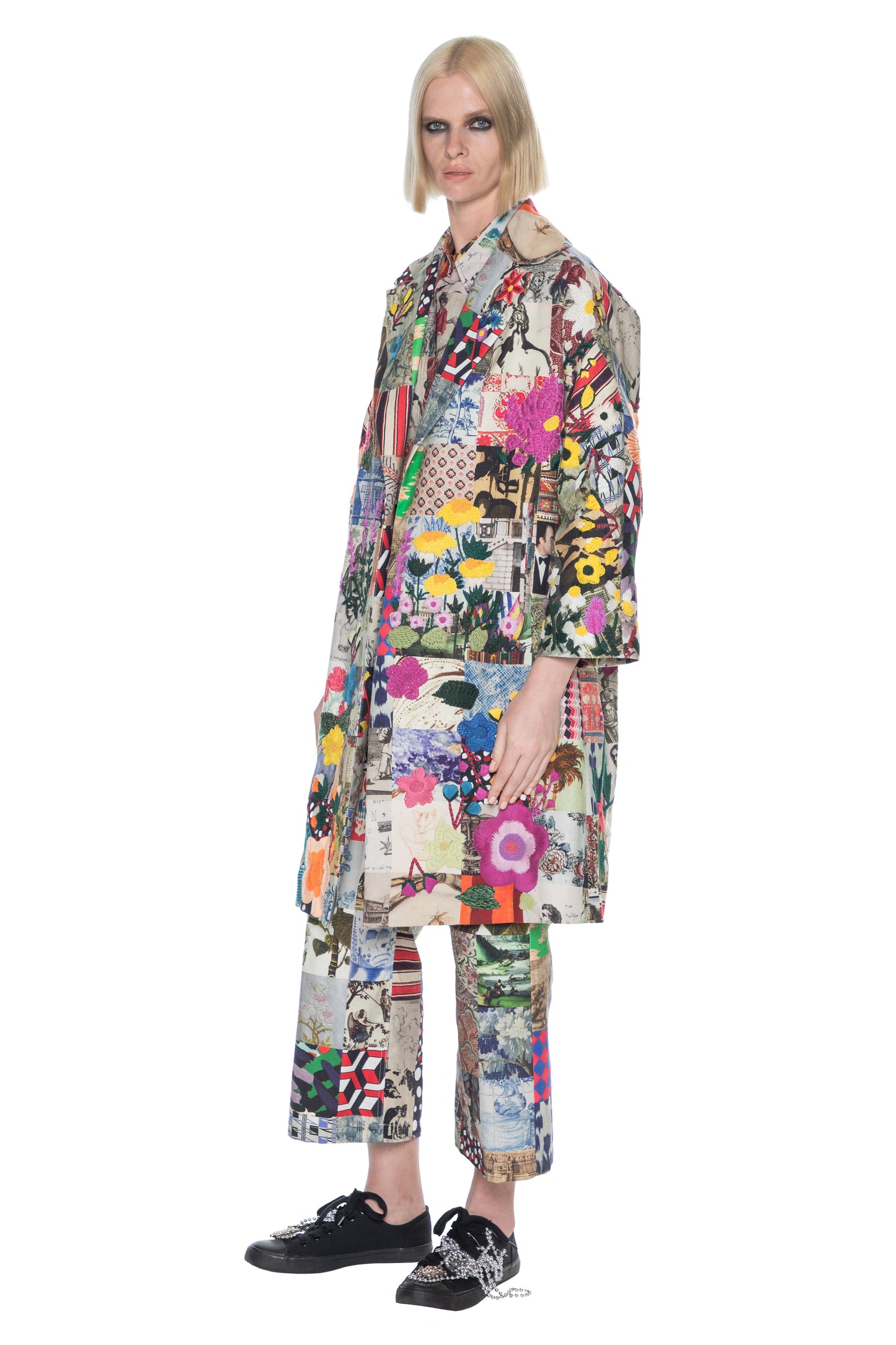 'BLOOMSBURY COLLAGE' L/S OVERSIZED COAT - COATS - Libertine