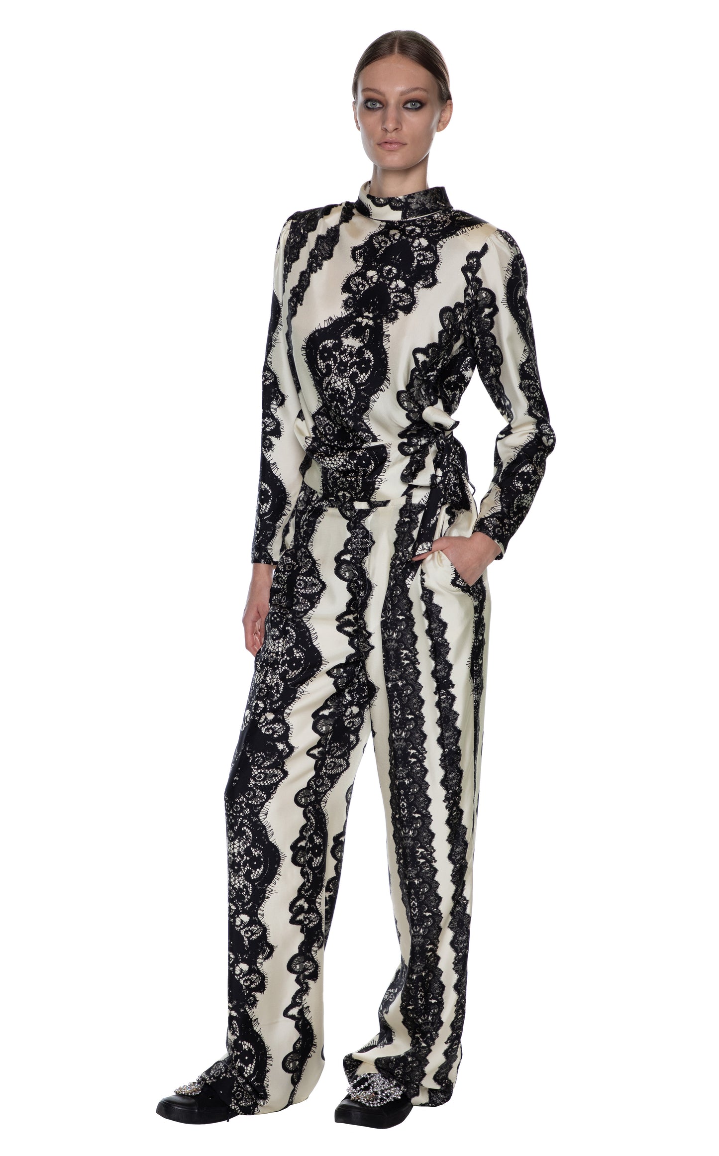 'VENETIAN LACE' BAGGY TROUSERS - PANTS - Libertine