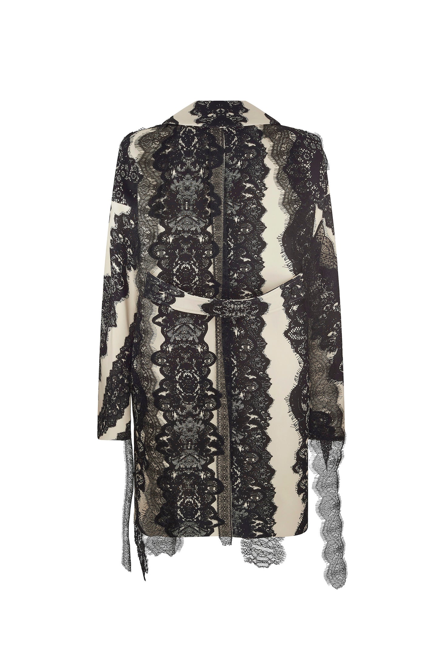 'VENETIAN LACE' TROMPE L'OEIL L/S PATCH POCKET COAT - - Libertine
