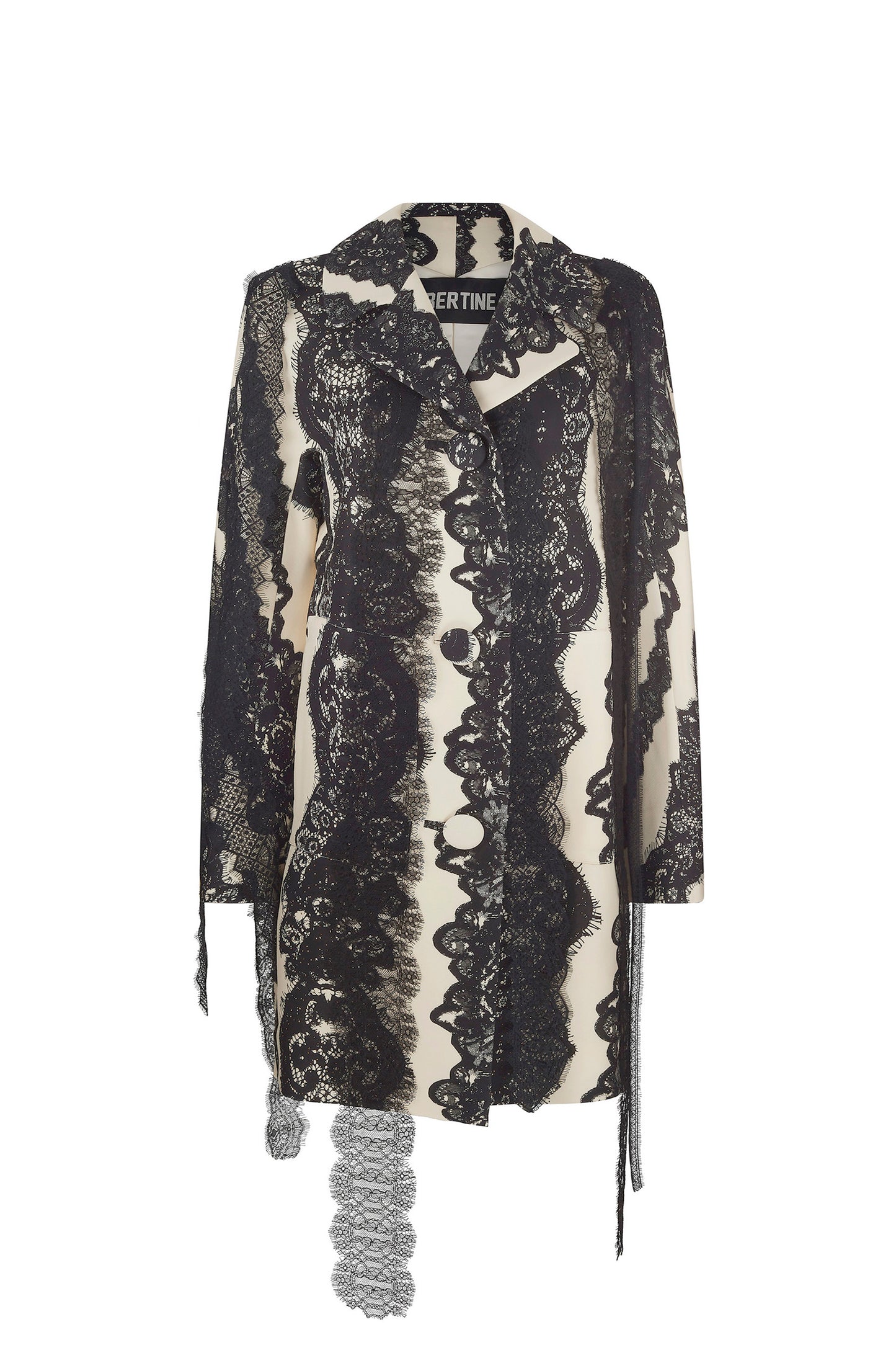 'VENETIAN LACE' TROMPE L'OEIL L/S PATCH POCKET COAT - - Libertine