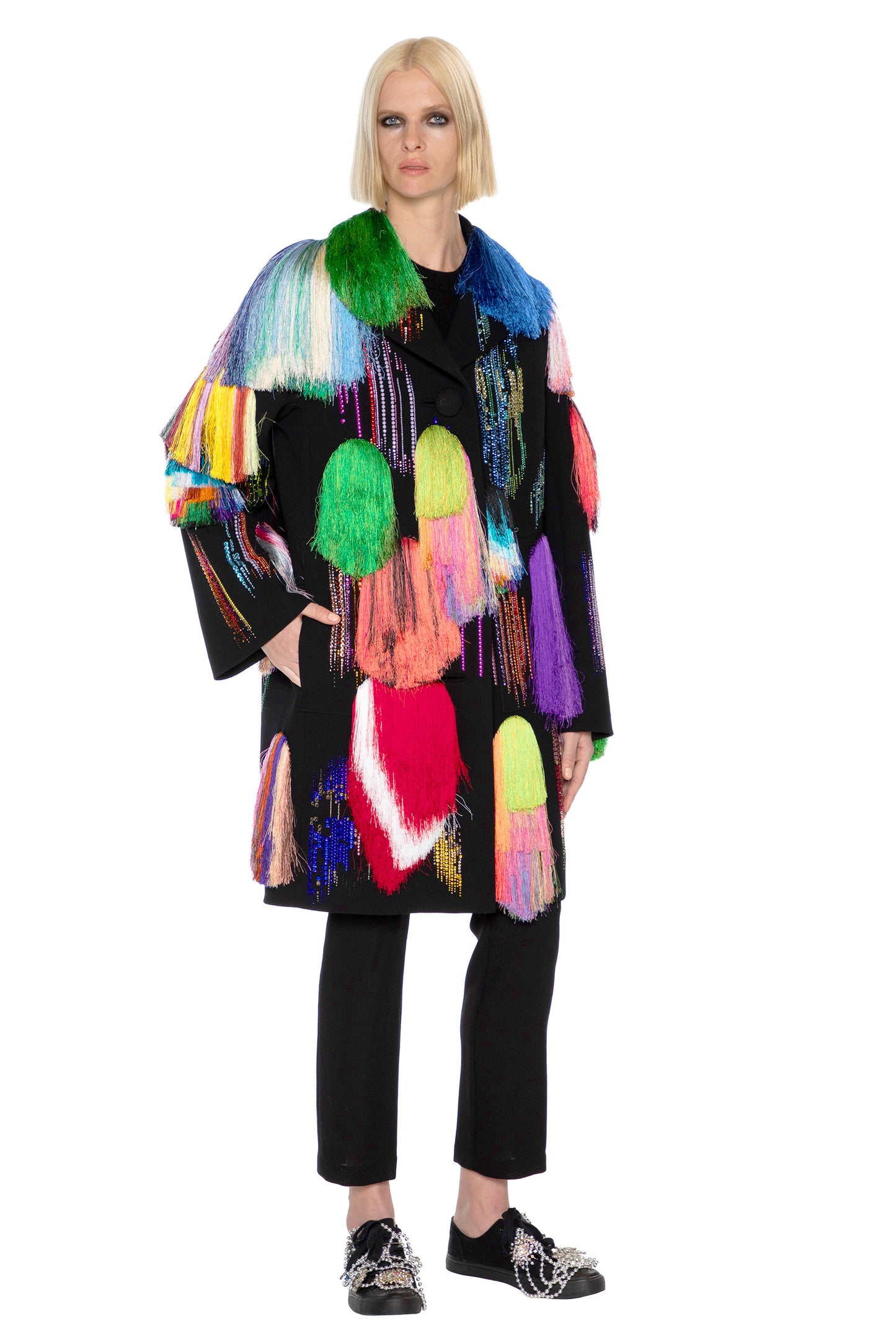 'FRINGE WITH BENEFITS' L/S PATCH POCKET COAT - - Libertine