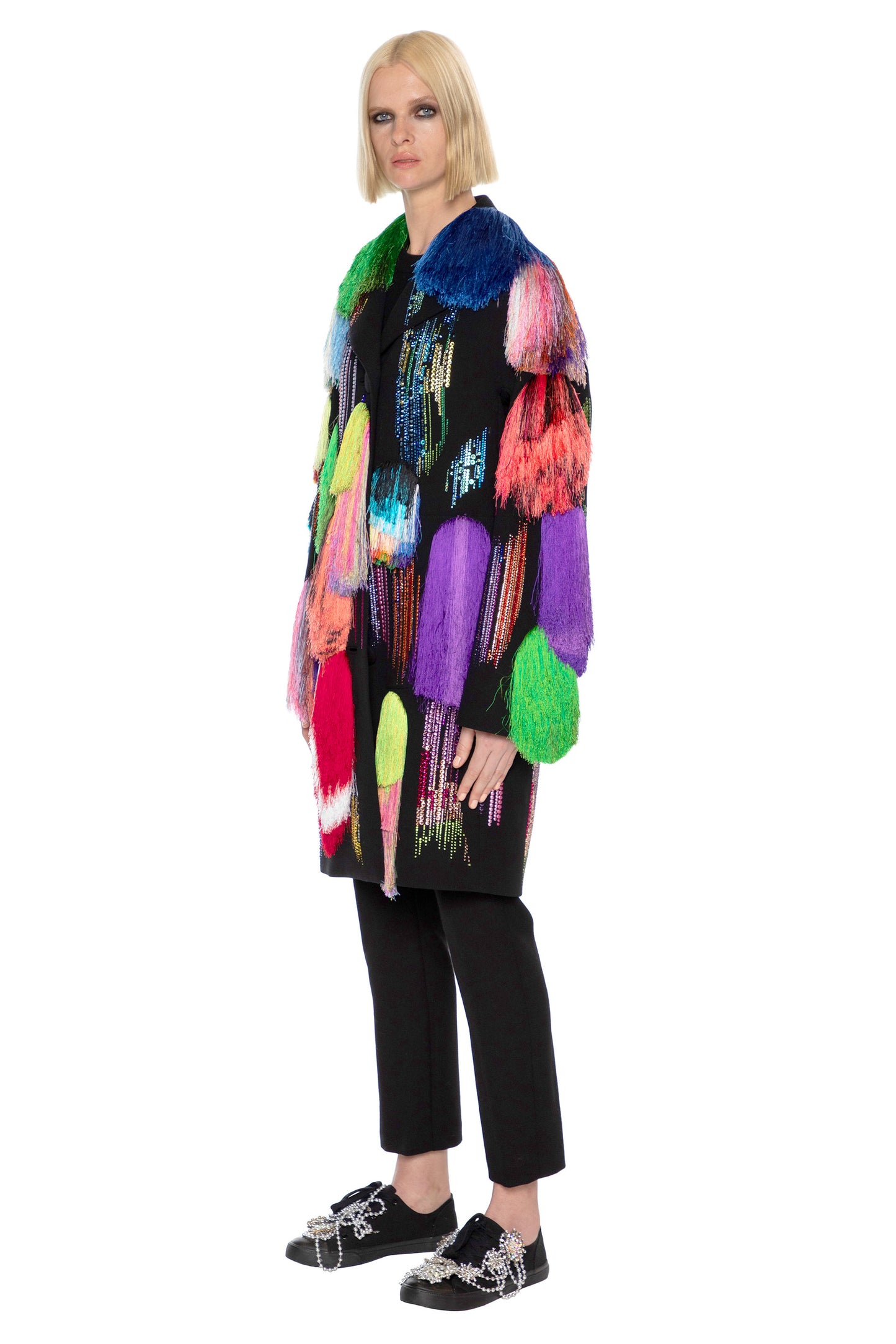 'FRINGE WITH BENEFITS' L/S PATCH POCKET COAT - - Libertine