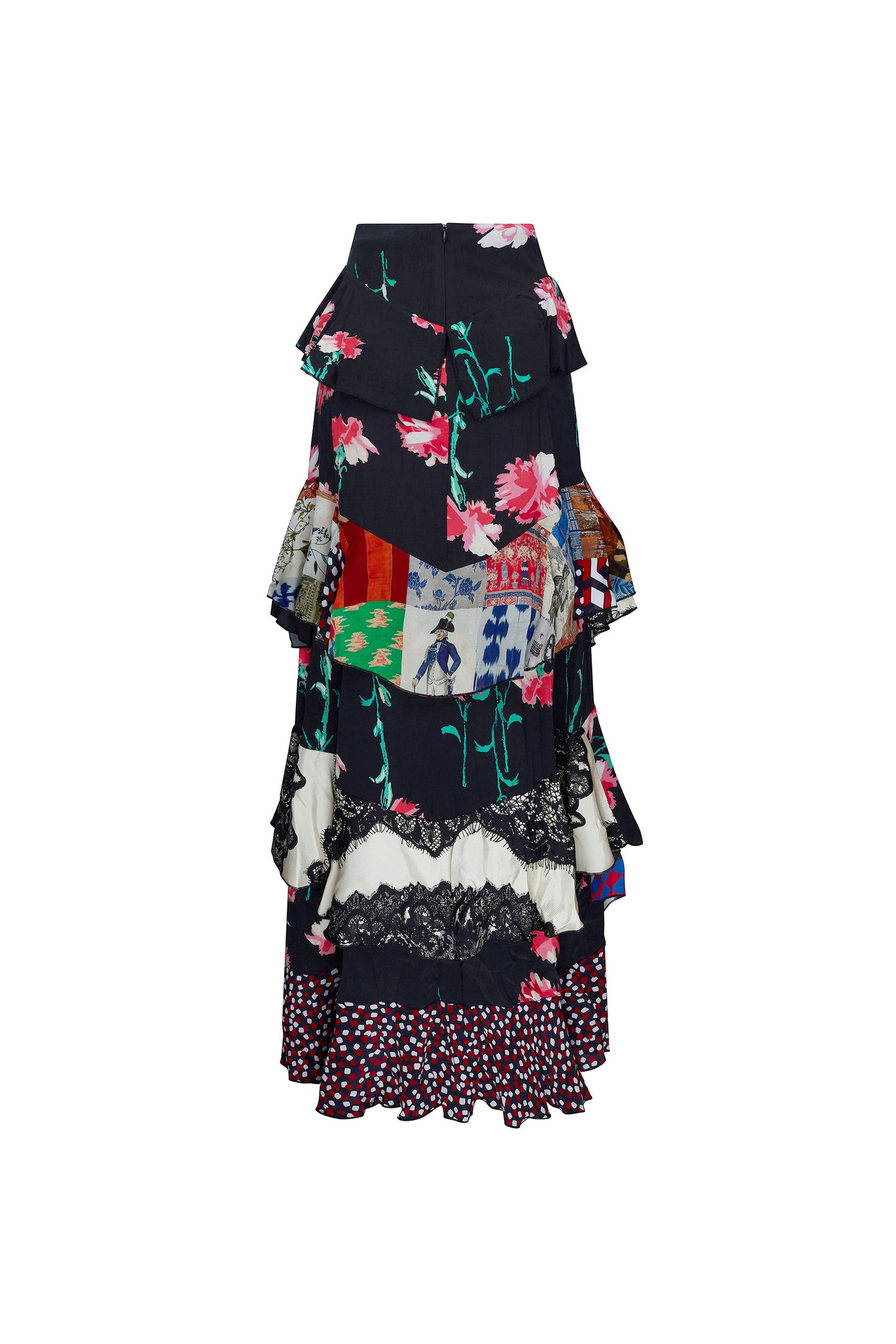 'MASH UP' LONG RUFFLE SKIRT - - Libertine