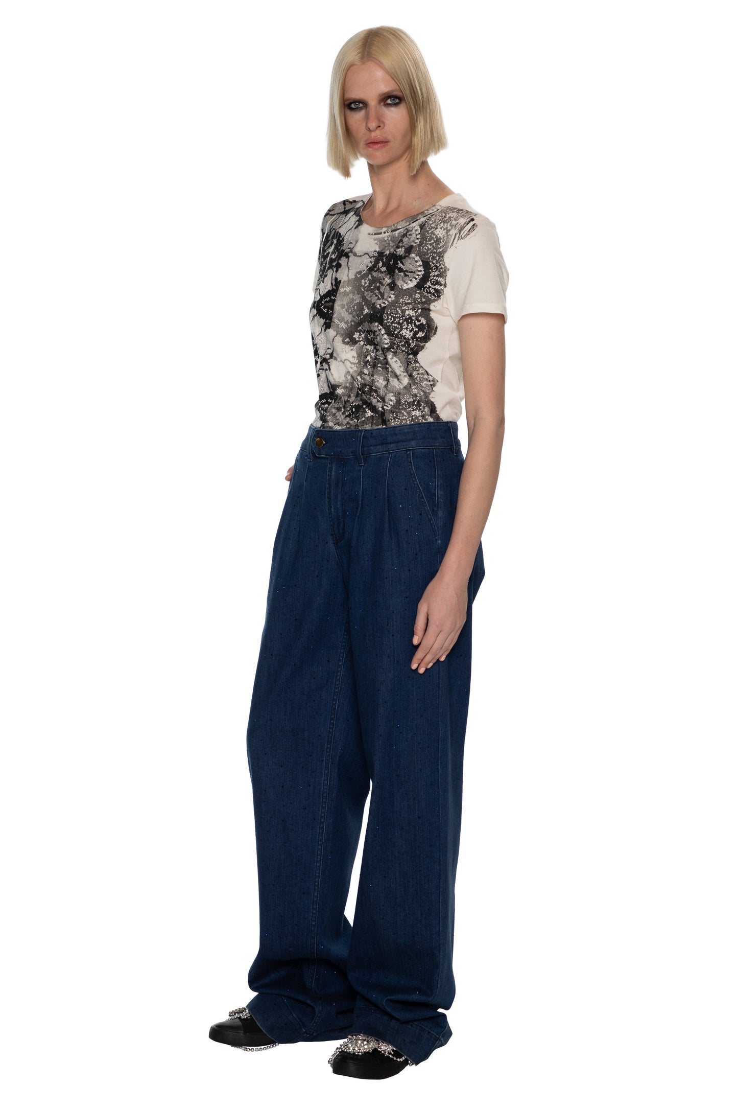 'STARDUST' DENIM BAGGY TROUSERS - - Libertine