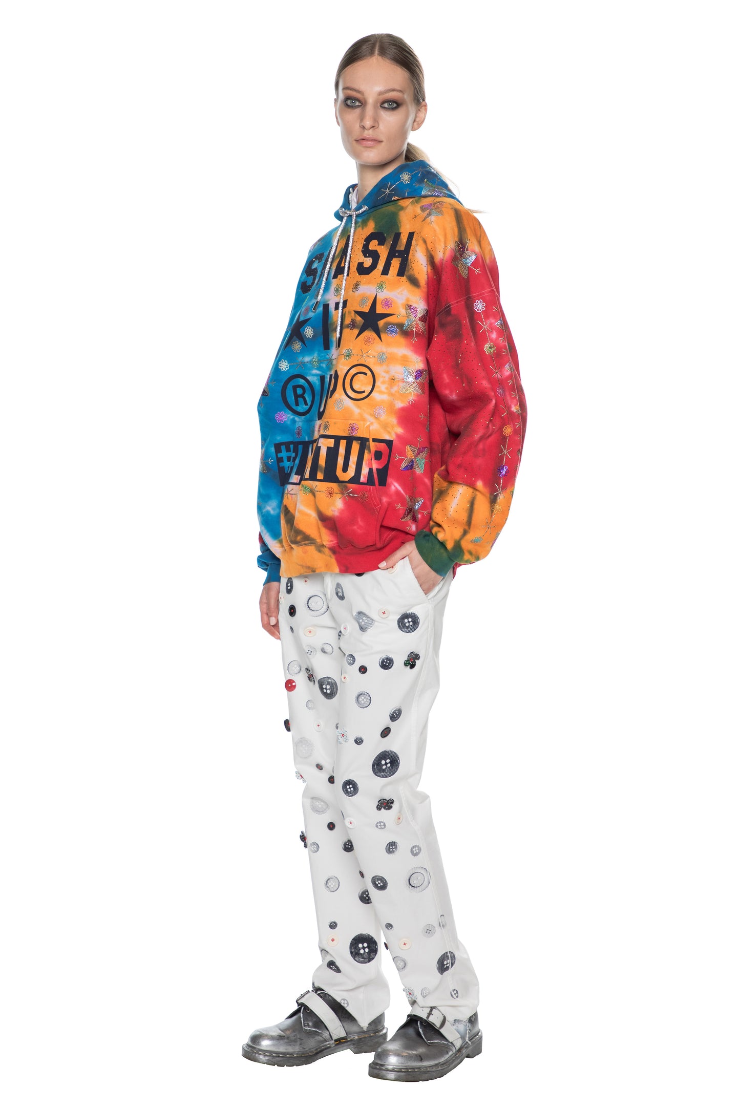 'SMASH IT UP' TIEDYE HOODIE PULLOVER SWEATSHIRT - - Libertine