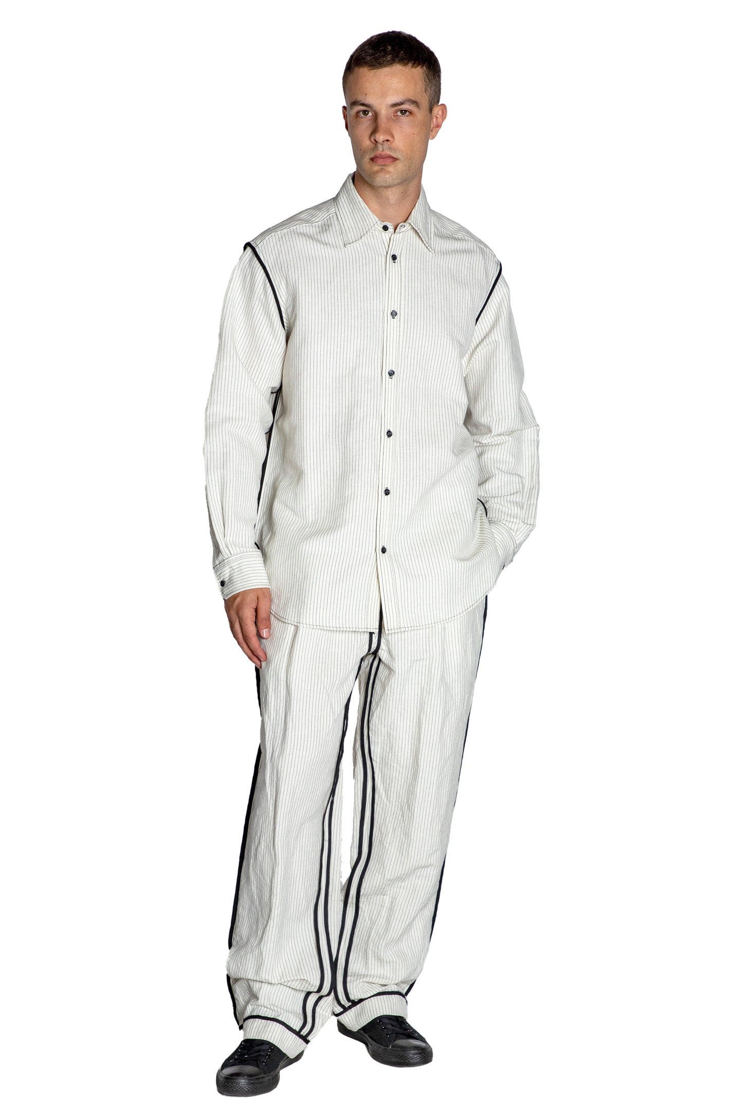 'SUMMER PINSTRIPE' INSIDE OUT CLASSIC SHIRT - - Libertine