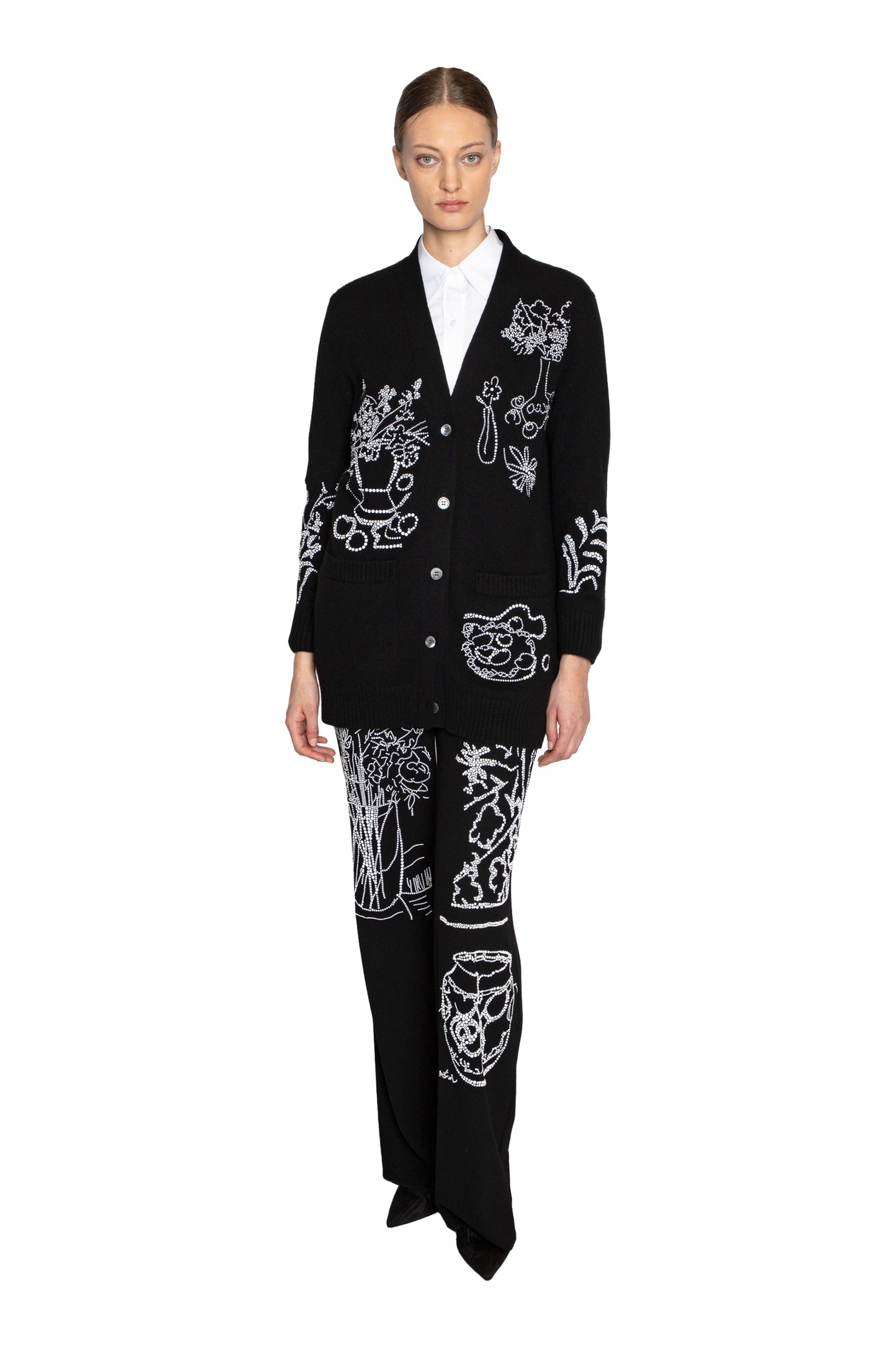 'STILL LIFE CRYSTAL' OVERSIZED CARDIGAN - - Libertine