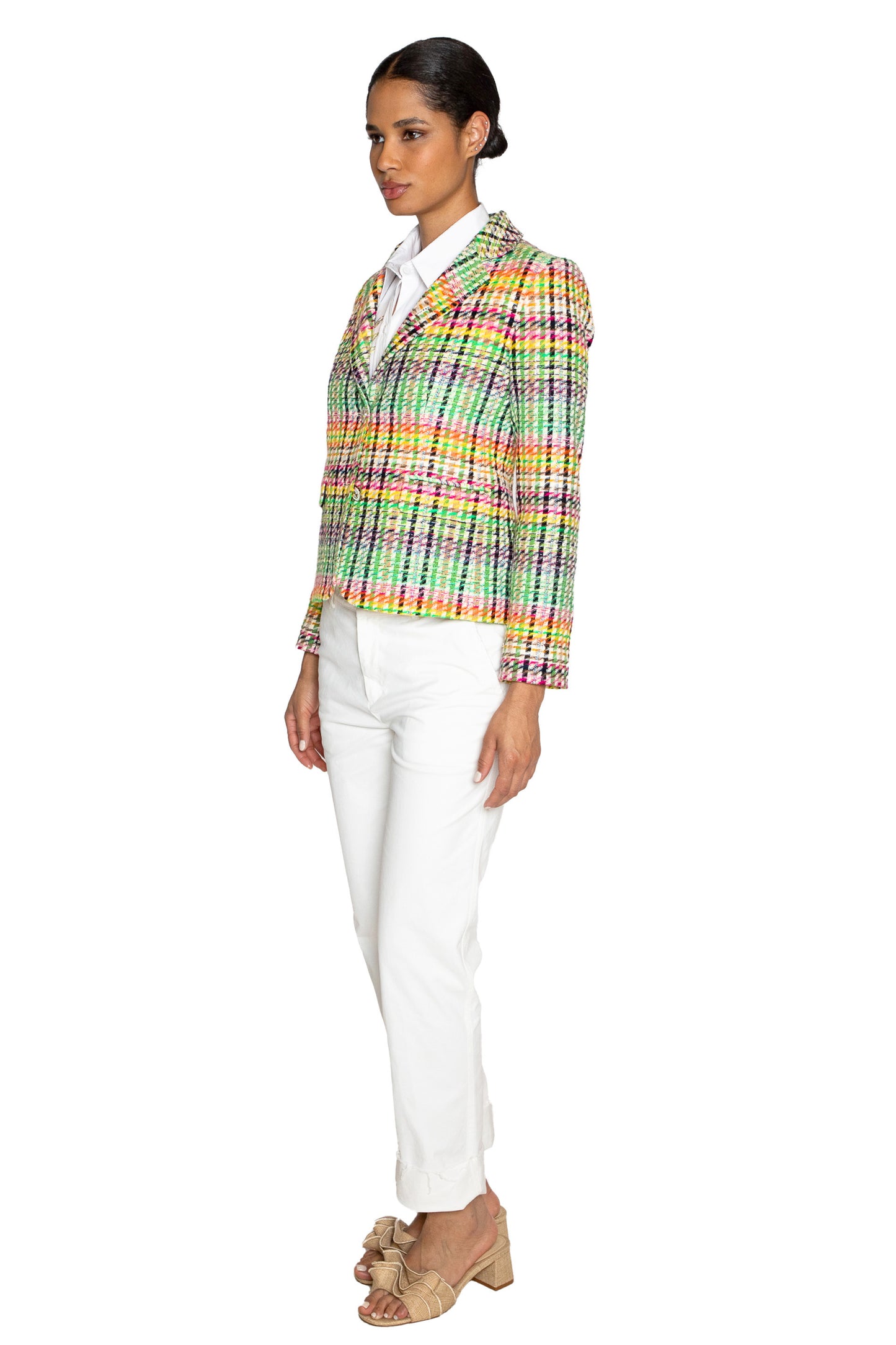 'SPRING TIME TWEED WITH CRYSTAL' L/S SHORT JACKET - - Libertine