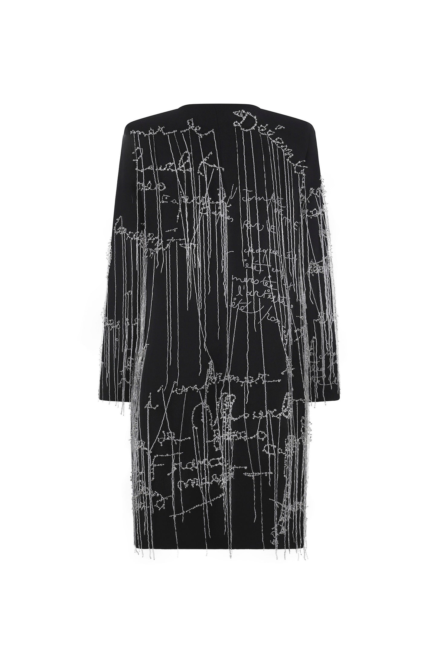 'BODY LANGUAGE' HAND EMBROIDERY CLASSIC COLLARLESS COAT - - Libertine